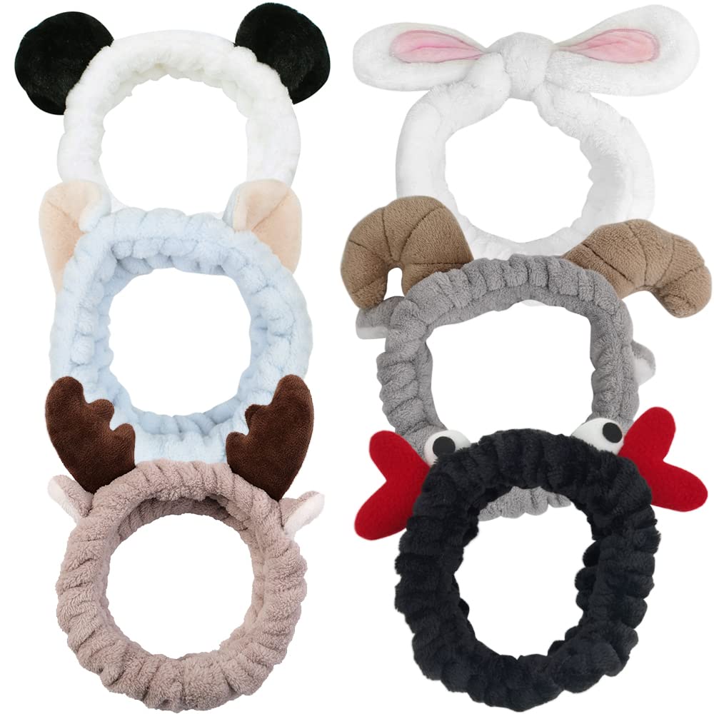 6 Pack Spa Headbands for Women - Soft Coral Fleece Elastic Hair Bands for Face Washing, Makeup, Skincare, Yoga & Shower | Perfect for Spa Days, Beauty Routines & Relaxation at Home