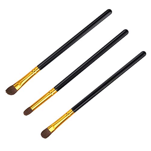 Linhengyu 3Pcs Professional Eyeshadow Brush Set - Soft Bristle Makeup Brushes for Women & Girls, Travel-Friendly Beauty Tools for Party, Daily & Special Occasion Makeup - Black