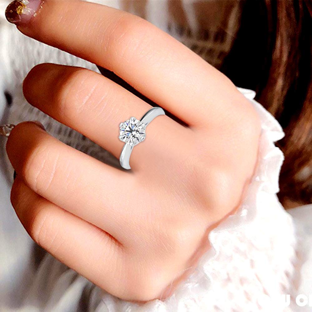 VVS Certified 1.2 Ct Solitaire Diamond Engagement Ring for Women - 18K White/Yellow/Rose Gold with Round Moissanite & 6 Twisted Prong Setting | G-VS2 Quality Promise Ring for Couples | Perfect for Proposals, Anniversaries & Special Occasions