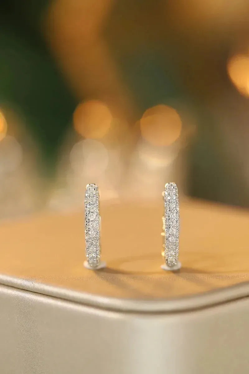 18K Yellow Gold Diamond Hoop Earrings for Women - 0.56 Carat Real Natural Diamonds, Shiny Fashion Jewelry for Party, Wedding & Special Occasions