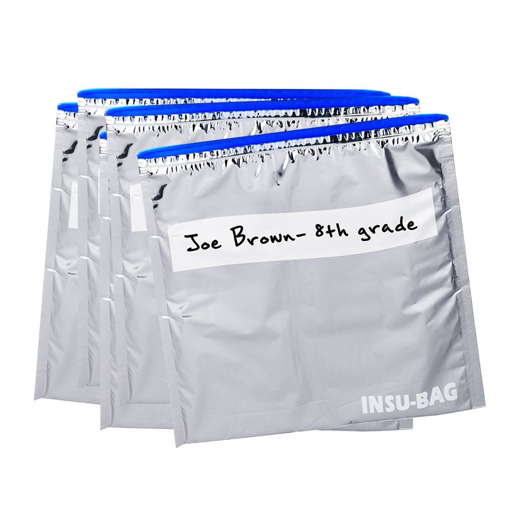 Reusable Foil Thermal Sandwich Bags - 5 Pack Insulated Lunch Bags for Work, School & Picnics | Keeps Food Fresh & Cool | Waterproof & Easy Closure | Silver Color | Perfect for Meal Prep & Outdoor Activities
