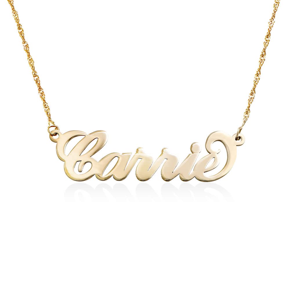 Personalized Carrie Name Necklace - Custom Engraved Dainty Gold/Silver Jewelry for Women - Unique Gift for Christmas, Mother's Day, Anniversary - Perfect for Date Night, Bridal Shower & Special Occasions