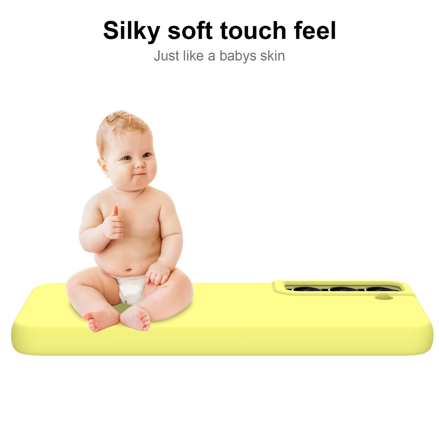 DEENAKIN Samsung Galaxy S22 Case - Soft Flexible Silicone Gel Rubber Bumper Cover, Slim Fit Full Body Shockproof Protective Phone Case (Bright Yellow) - Perfect for Everyday Use, Travel & Outdoor Activities