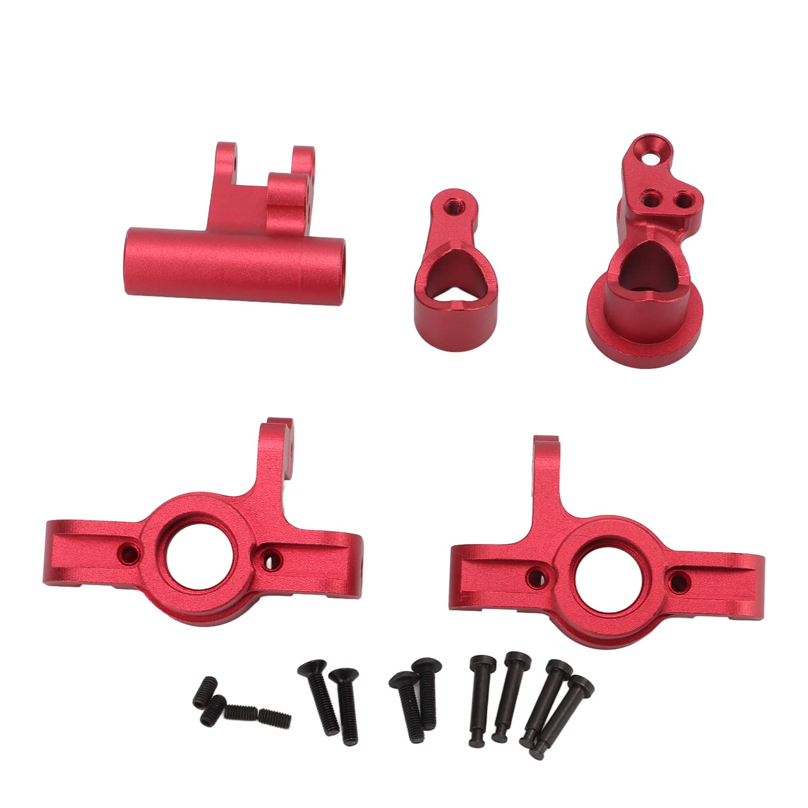 Jopwkuin RC Steering Parts Set - High Strength Lightweight Steering Cup & Assembly for LOSI Lasernut U4 1/10 Scale RC Car (Red) | Durable Upgrade for Off-Road Racing & Crawling Performance