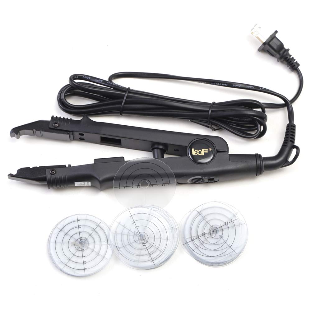 Professional Fusion Hair Iron & Human Hair Extensions Kit - 1 Hair Connector with 50 Spacer Templates for Seamless Hair Blending | Perfect for Salon Stylists & DIY Hair Extensions at Home