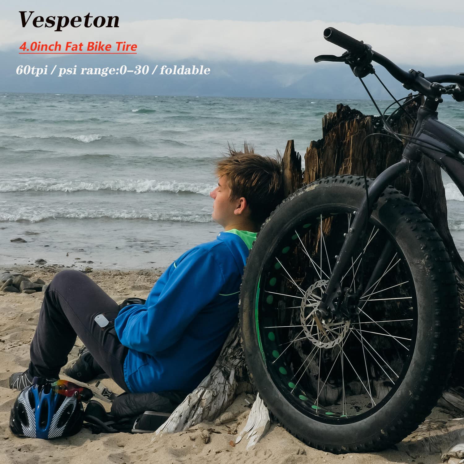 26x4.0 Inch Fat Bike Tires (Set of 2) - 60TPI Electric & Mountain Bike Tires - All-Terrain Winter Snow & Sand Tires for Fat Tire Bicycles - Perfect for Off-Road, Beach & Snow Riding Adventures