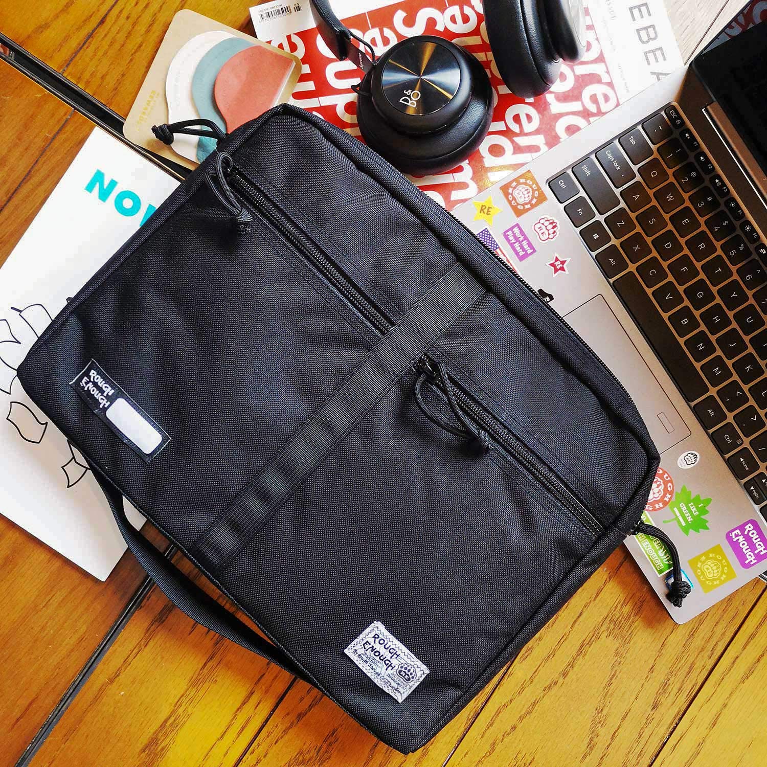 13-14 Inch Laptop Sleeve Case with Zipper & Accessory Pocket - Durable Cordura Fabric for Notebook Computers (Black) - Perfect for Work, School & Travel Protection