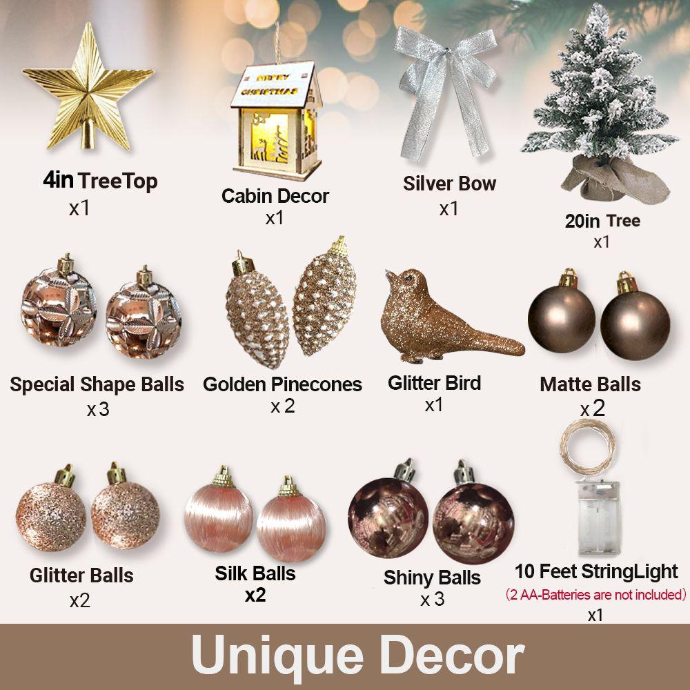 22in Flocked Snow Tabletop Christmas Tree with LED Lights - Mini Artificial Red Xmas Tree Decor for Home, Office, Party & Holiday Decoration | Perfect for Tabletops, Desks, Mantels & Holiday Displays