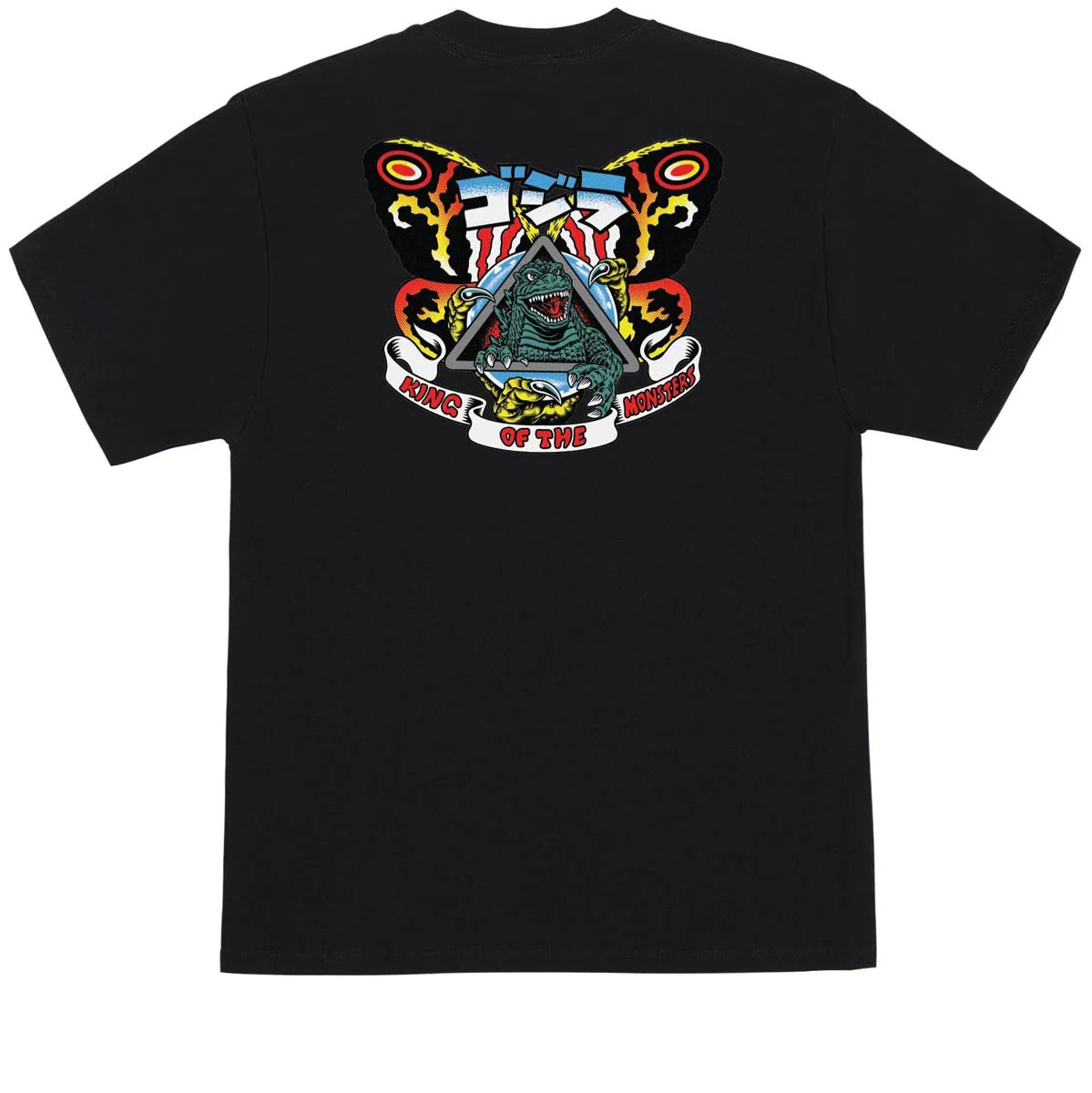 Santa Cruz Godzilla Natas Mothra Graphic T-Shirt - Black Men's Streetwear Tee for Skateboarding & Urban Fashion