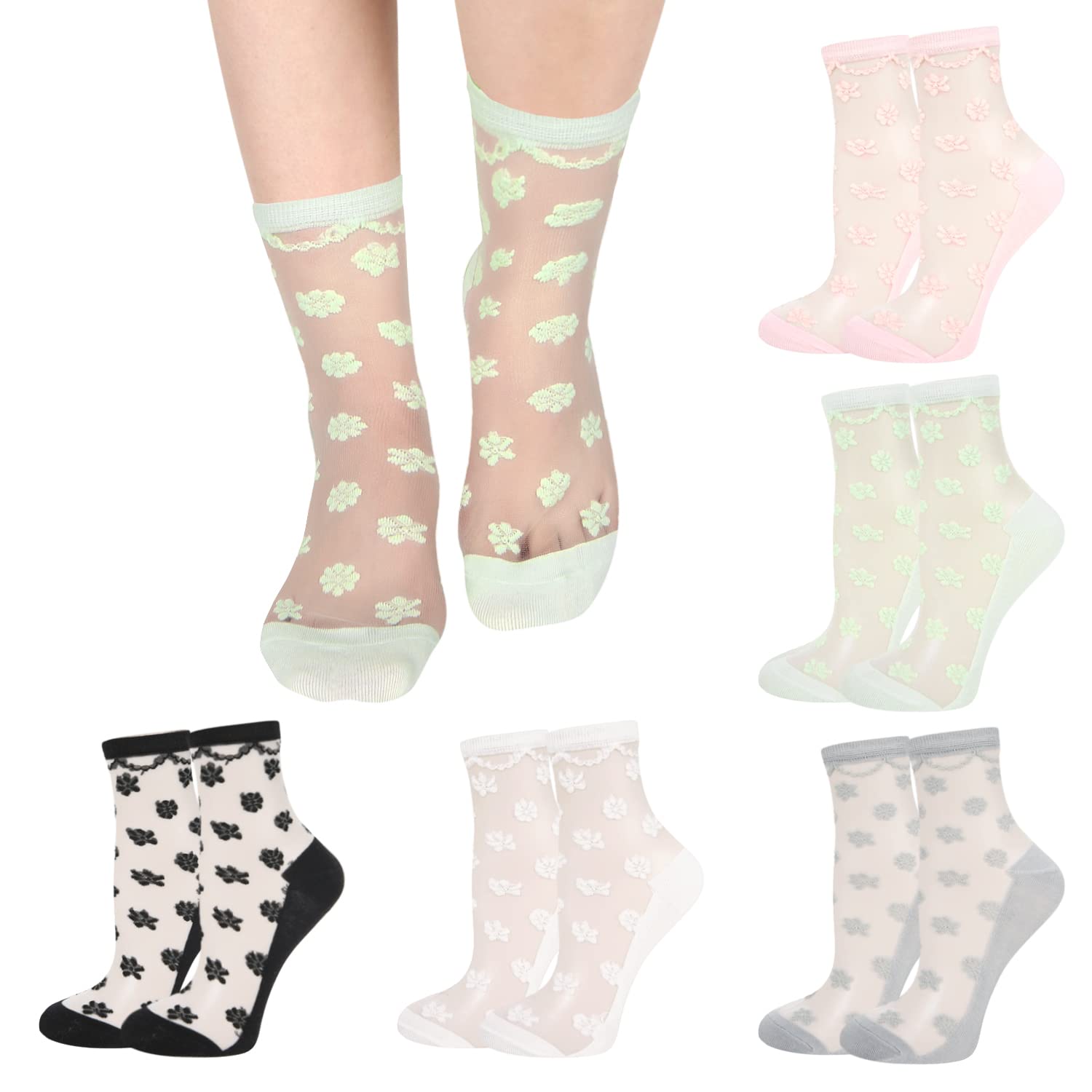 Benefeet Women's Lace Sheer Socks - Ultra Thin Nylon Stockings for Daily Wear