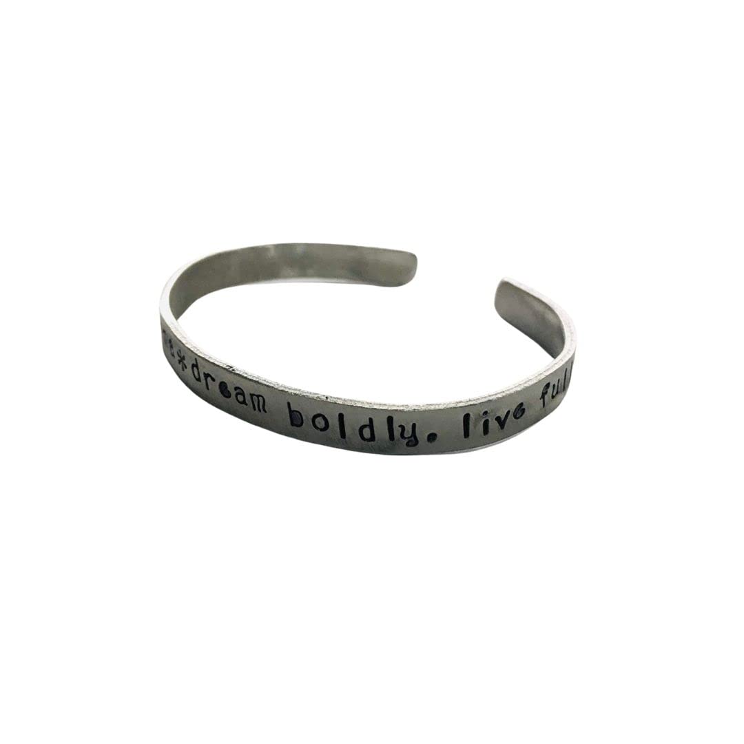 Kappa Kappa Gamma Official Licensed Aluminum Cuff Bracelet - Non-Tarnish, Motto 'Dream Boldly Live Fully' - Perfect for Sorority Events, Graduation Gifts & Greek Life Accessories