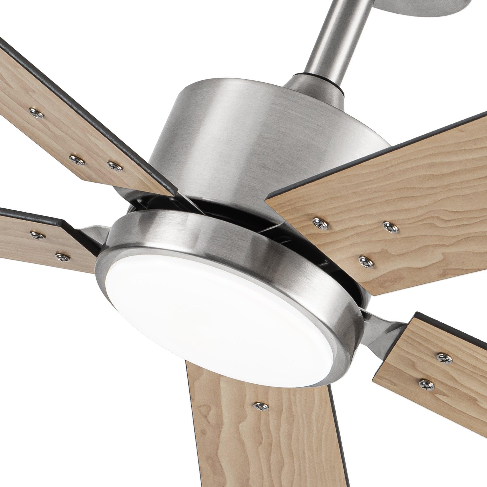 Vaczon 56 Inch DC Motor Ceiling Fan with Remote Control, LED Light Kit - Energy Efficient Quiet Operation for Living Room, Bedroom, Office