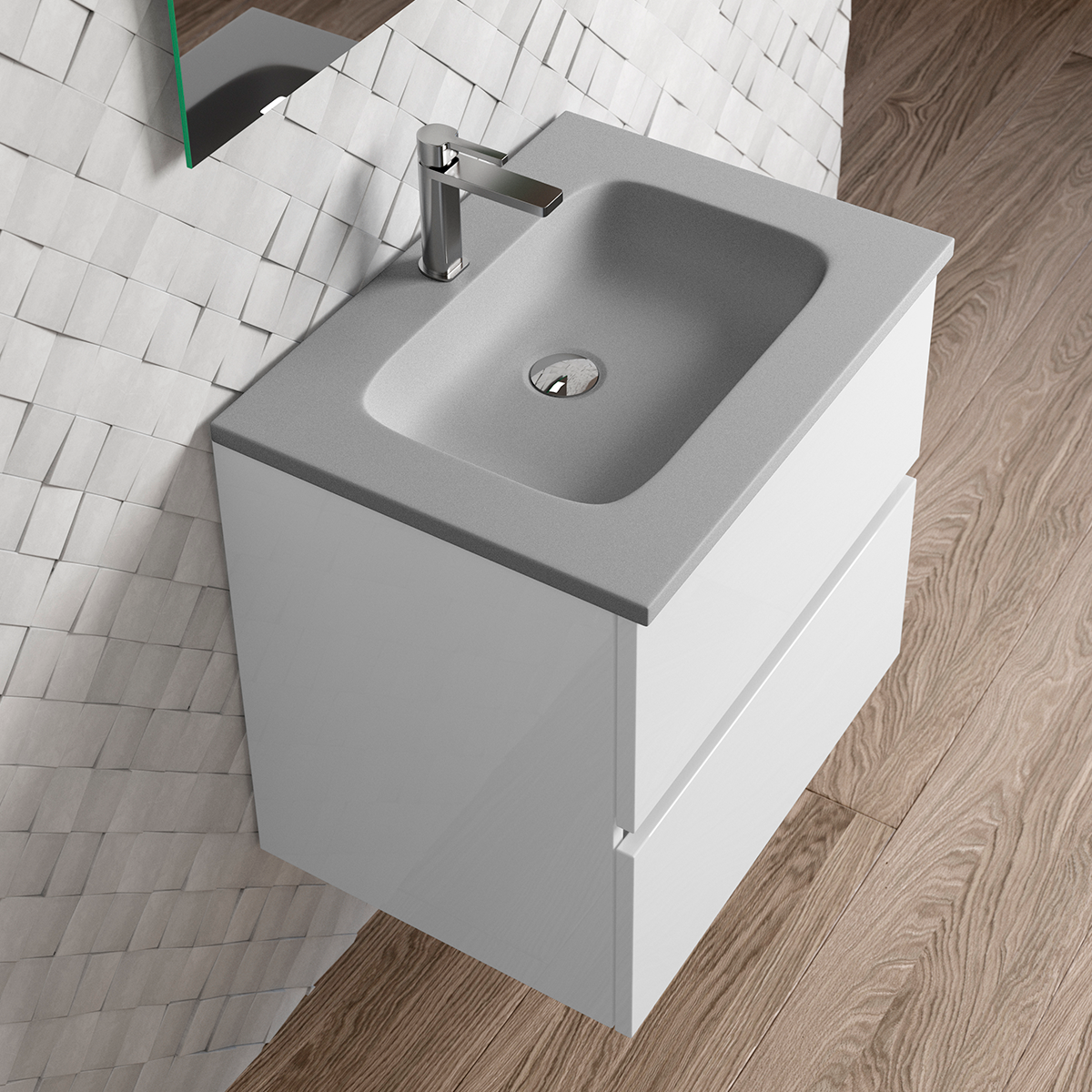 Dax Masai Basin - Modern Ceramic Bathroom Sink with Overflow - Perfect for Vanity, Powder Room, and Guest Bathroom