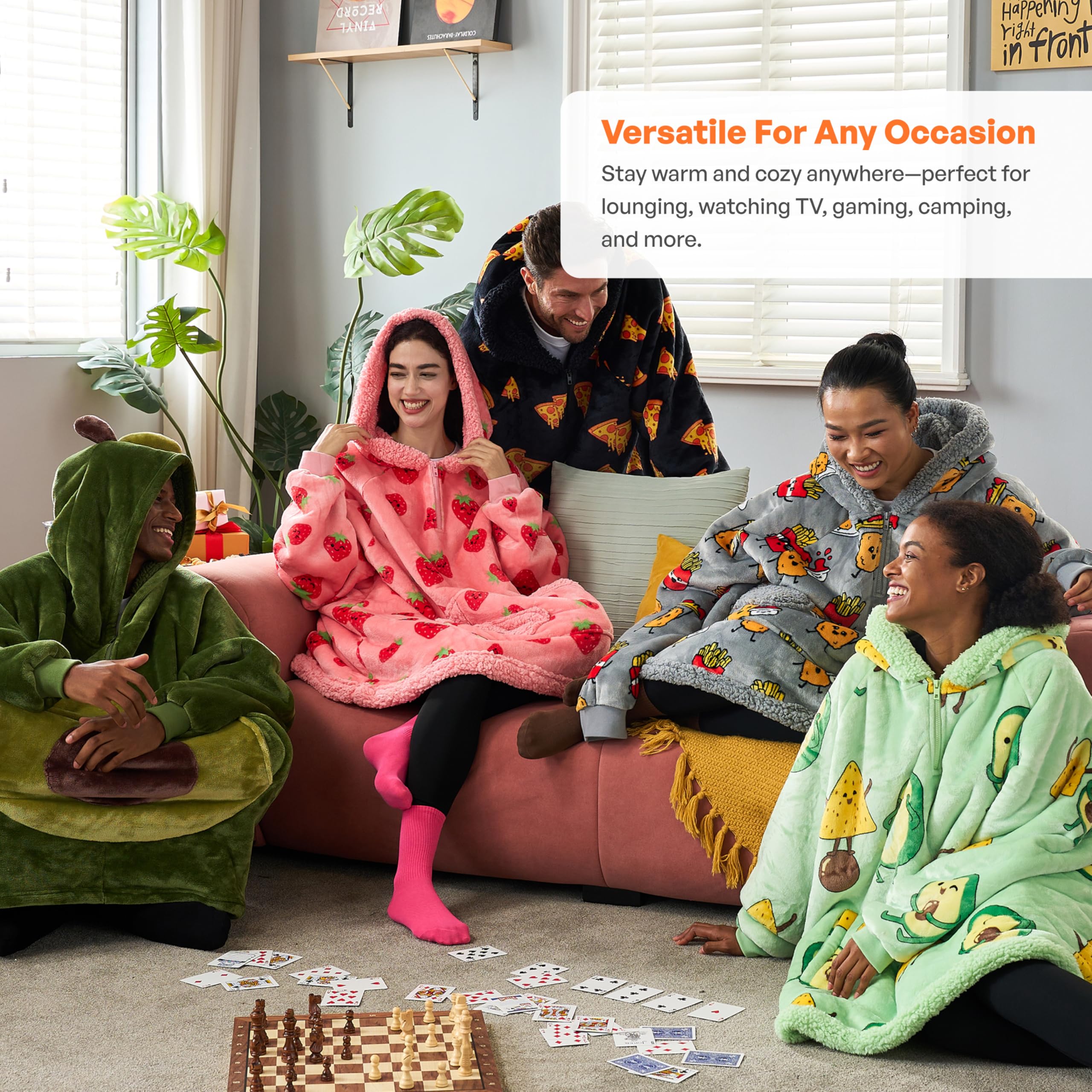 Avocado Wearable Blanket Hoodie - Oversized Soft Sherpa Fleece Hoodie with Pockets - Cozy Plush Blanket Sweatshirt for Women & Men - Perfect for Lounging, Netflix Nights & Winter Relaxation