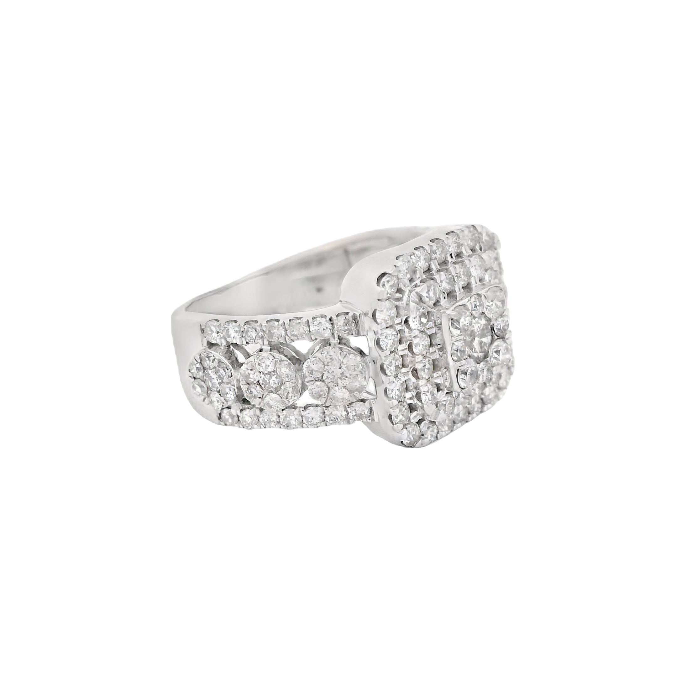 14K White Gold Square Diamond Ring for Women - Elegant Solitaire Engagement & Wedding Band - Perfect for Proposals, Anniversaries, and Special Occasions - JTJ™