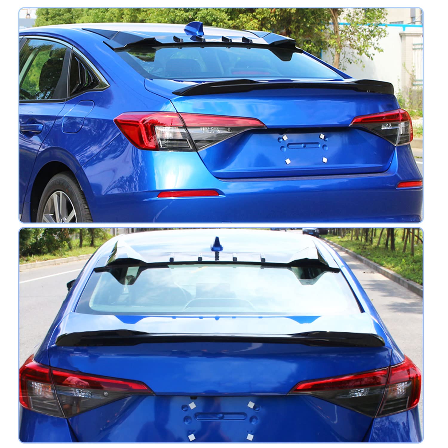 2022-2025 Honda Civic 11th Gen Sedan High-Kick Trunk Spoiler Wing - Glossy Black Rear Lip Spoiler Car Accessory | Sporty Style Upgrade for Street Racing & Car Shows