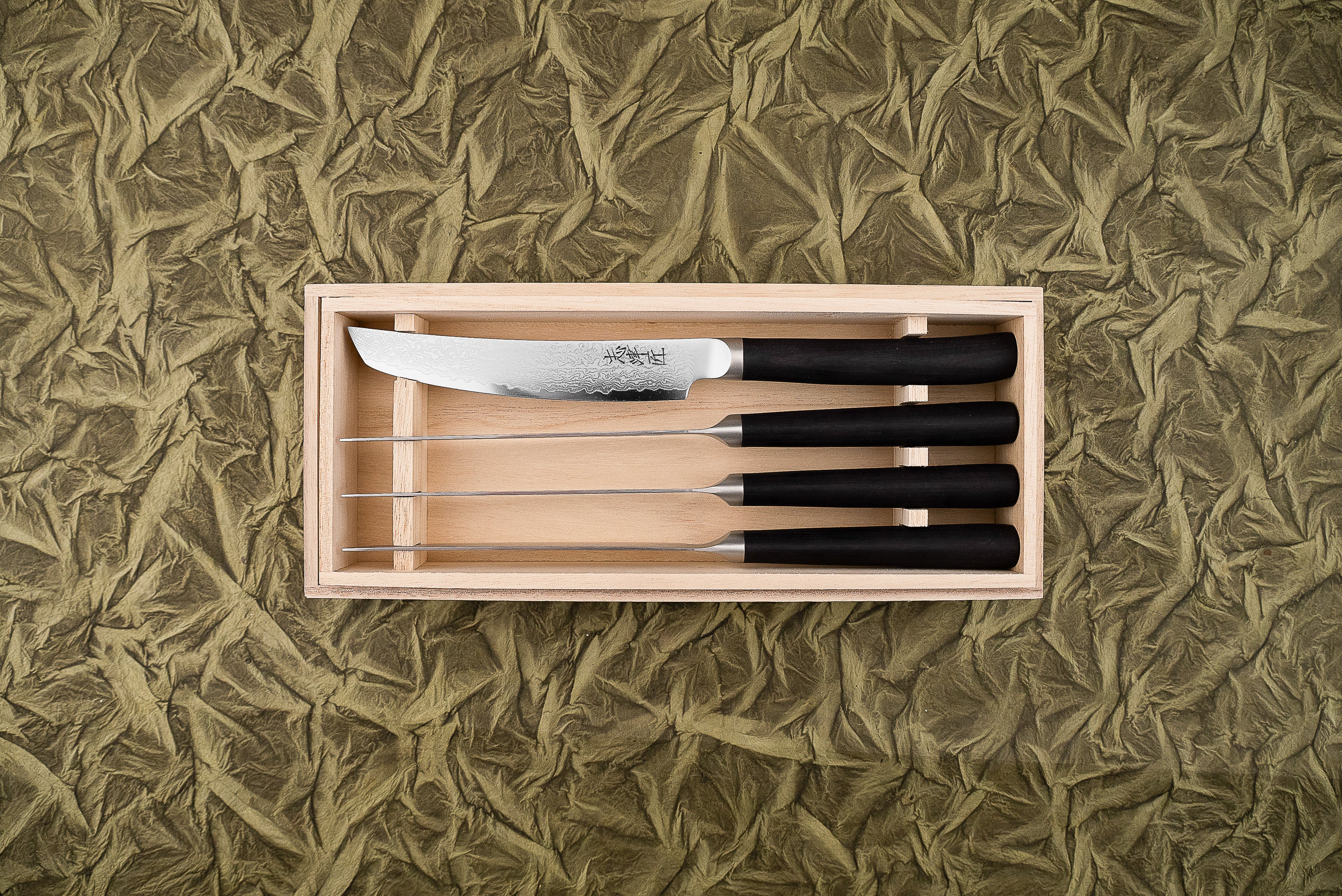 Premium Shizu Hamono Takumi 4-Piece Steak Knife Set - High-Quality Japanese Stainless Steel Blades for Perfect Steak Cutting - Ideal for Home Dining, BBQ Parties & Gourmet Cooking