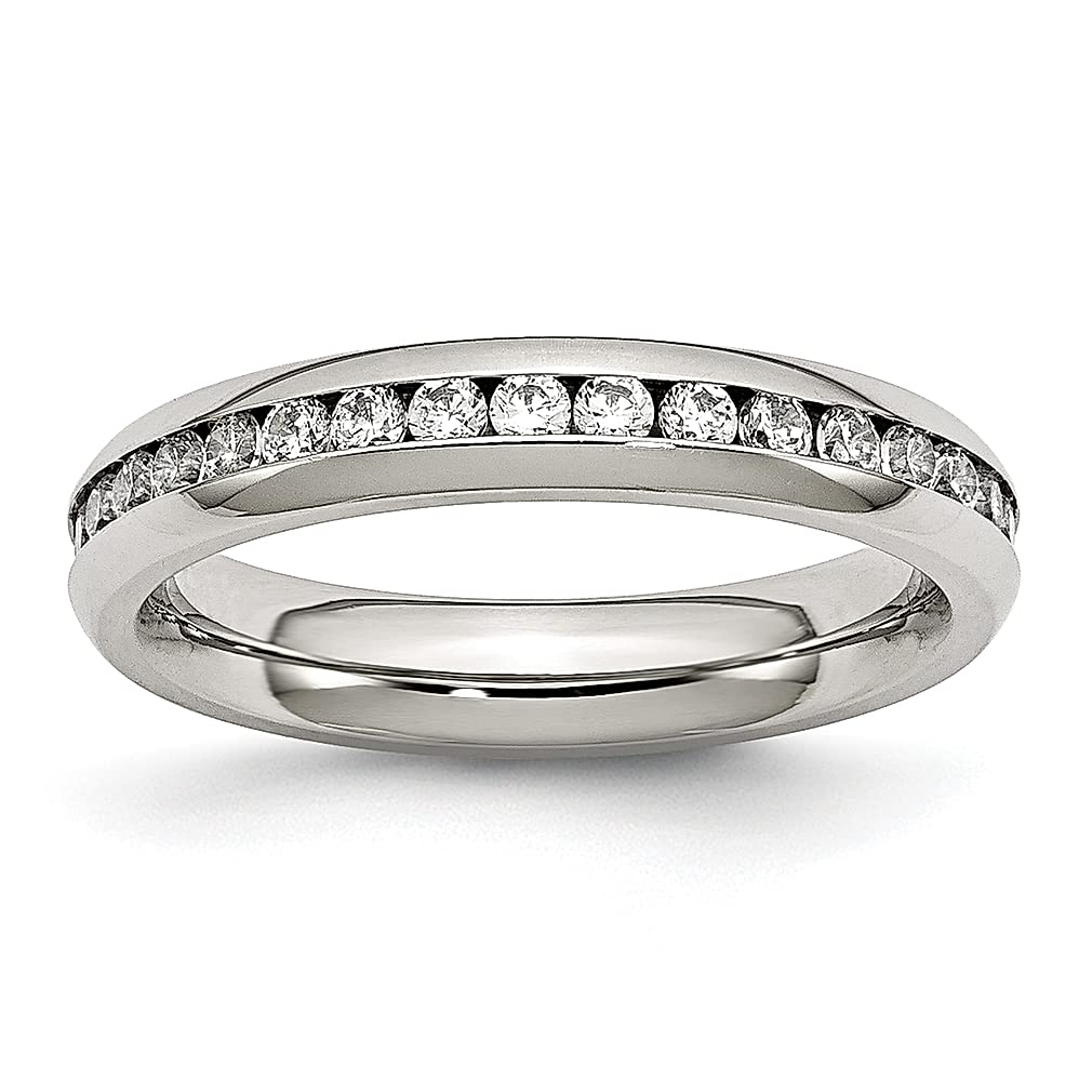 ICE CARATS 4mm April Birthstone Cubic Zirconia Ring - Stainless Steel Fashion Jewelry for Women | Perfect Gift for Her, Anniversary, Birthday & Special Occasions