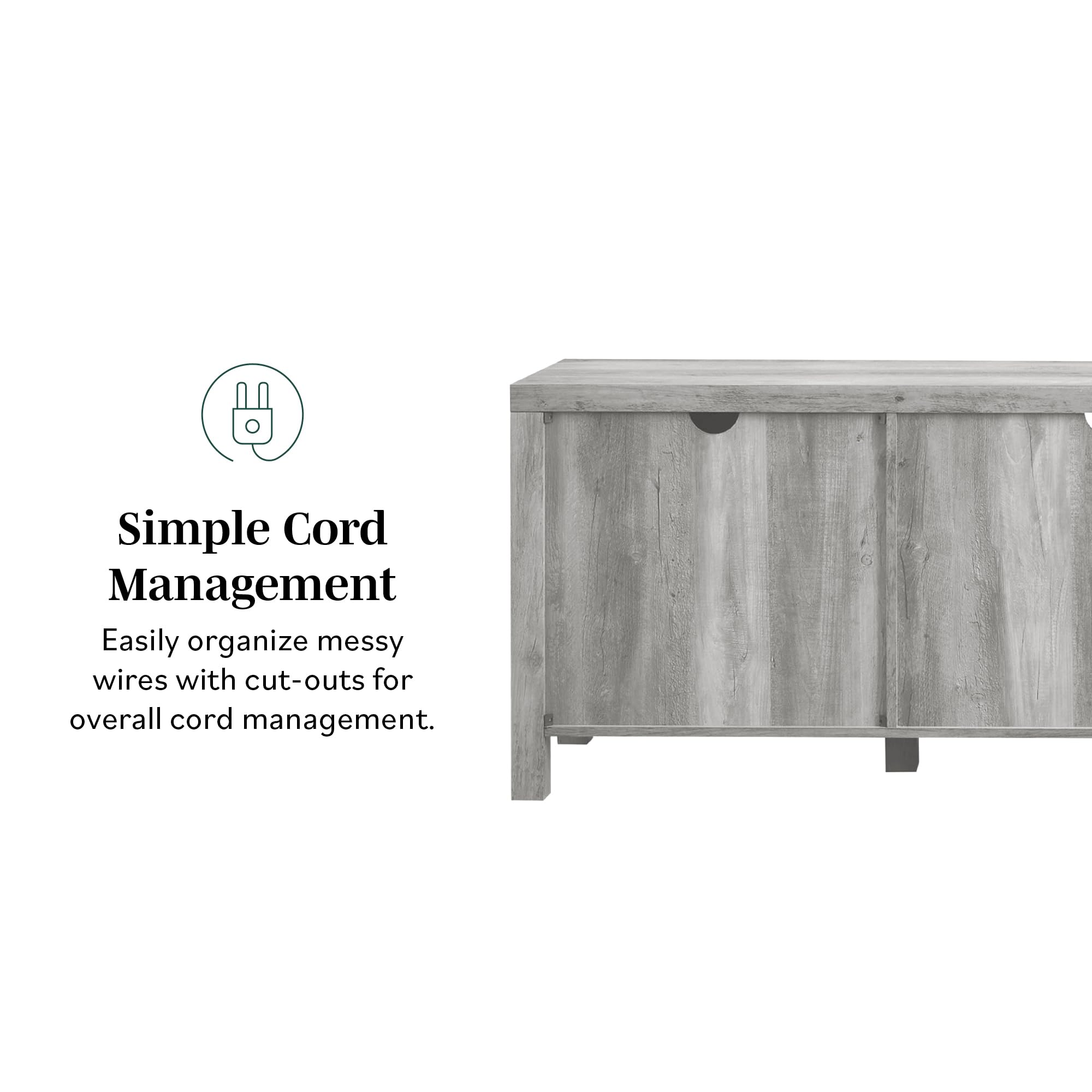 Walker Edison Georgetown Modern Farmhouse Double Barn Door TV Stand for 70-80 Inch TVs, Rustic Wood & Metal Entertainment Center with Storage - Perfect for Living Rooms, Home Theaters & Farmhouse Style Decor