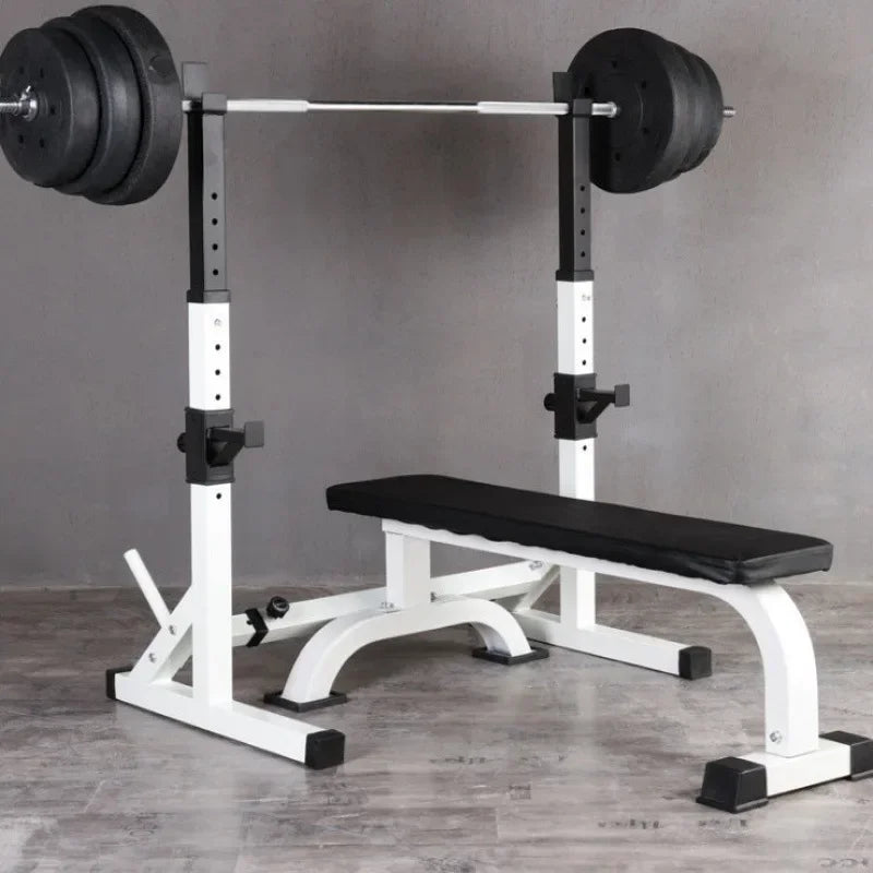 Heavy Duty One Piece Barbell Squat Rack Stand - Steel Weight Lifting Equipment for Home Gym & CrossFit Training - Perfect for Powerlifting, Strength Training & Fitness Workouts