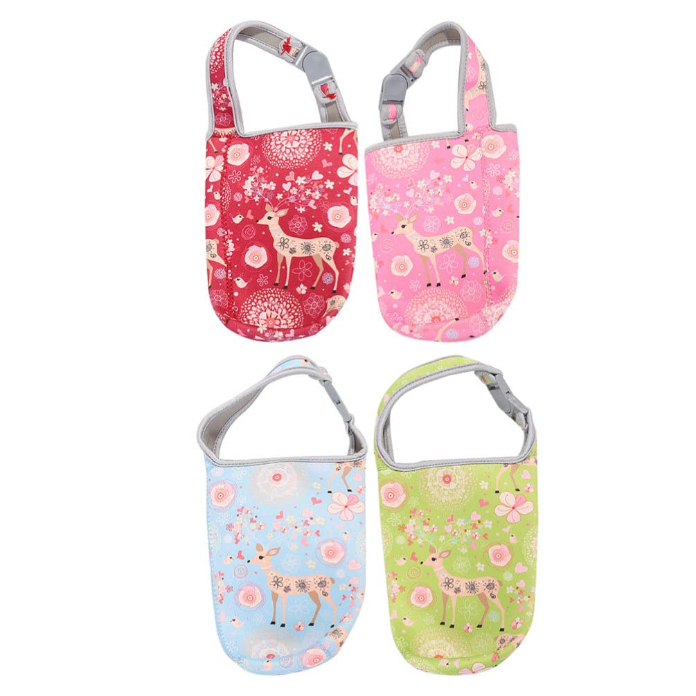 **Luxshiny Insulated Water Bottle Sleeve 4-Pack – Neoprene Carrier with Adjustable Strap, Nylon Cover for 20-32 oz Bottles – Flower Pattern Design – Keep Drinks Hot/Cold – Perfect for Gym, Hiking, Office & Travel**    (Note: Corrected 