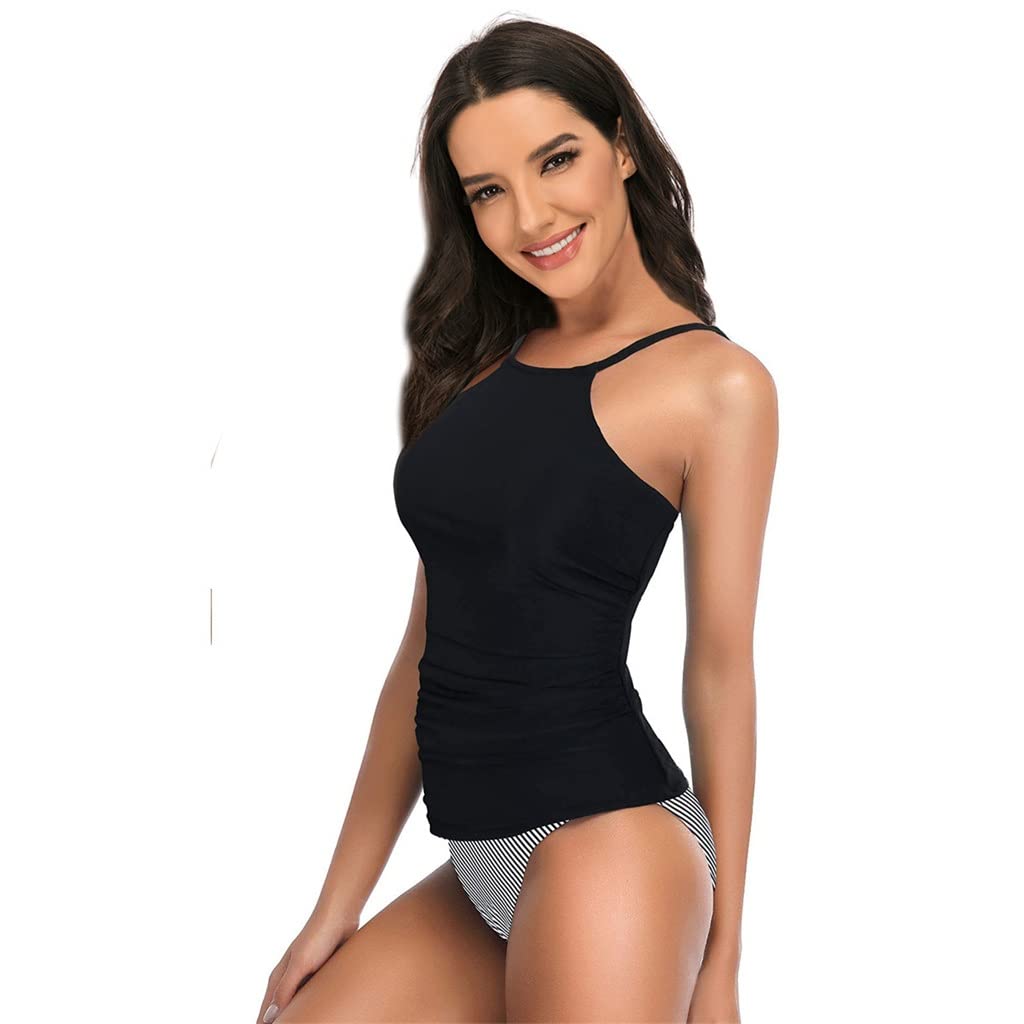 Vintage Women's Two Piece Swimwear - Sexy Plus Size Bathing Suit Set, High Waist Bikini for Beach & Pool (Black, Size S) | Perfect for Summer Vacations, Tropical Getaways & Swim Parties