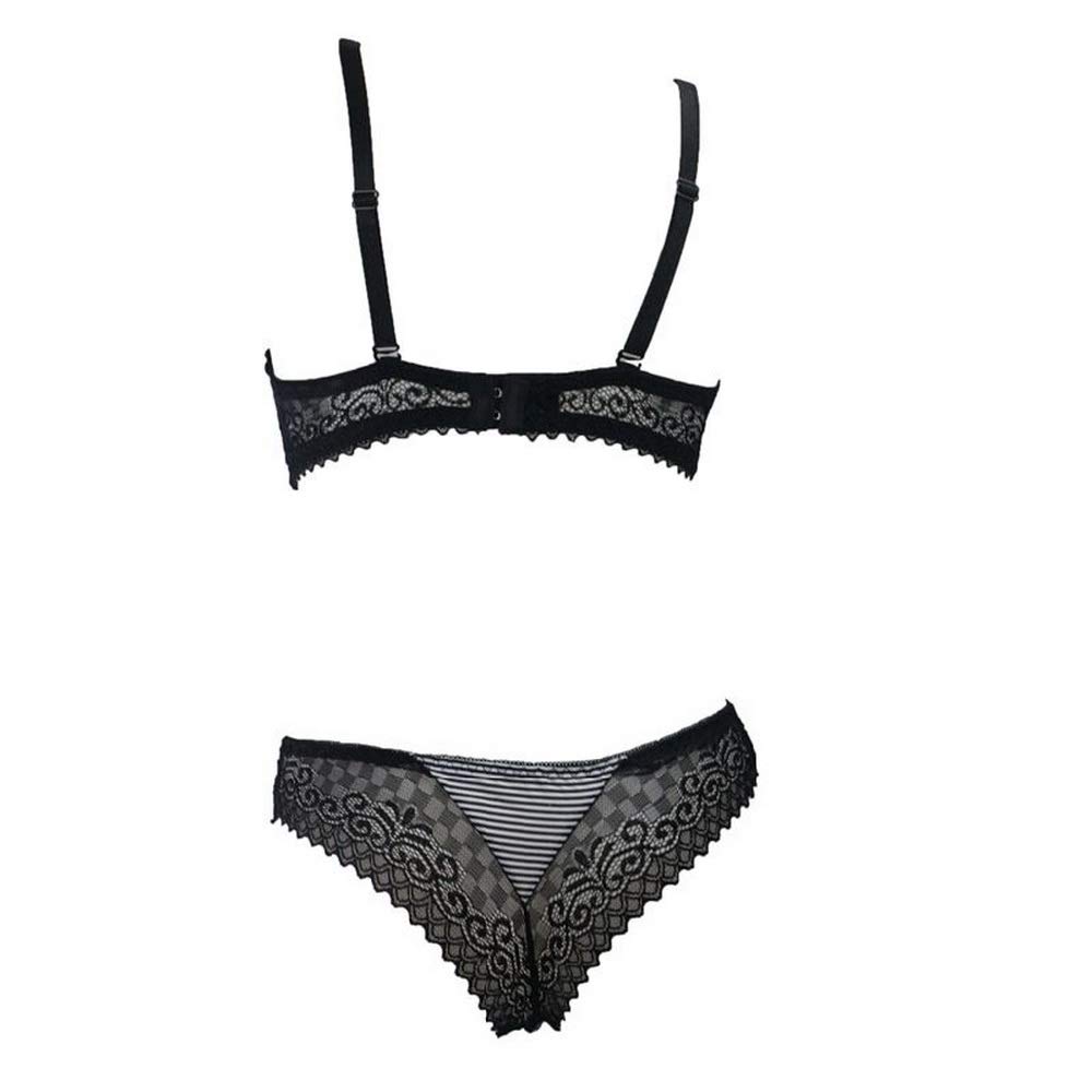 Swbreety Women's Lace Bra and Panty Set - Striped Lingerie with Bowknot & Underwire Support | Sexy Comfort for Everyday Wear, Date Night & Special Occasions