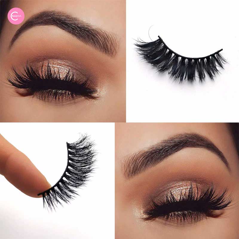 3D Mink Eyelashes - Natural Voluminous False Lashes for Dramatic Eye Makeup | Perfect for Parties, Weddings & Special Occasions