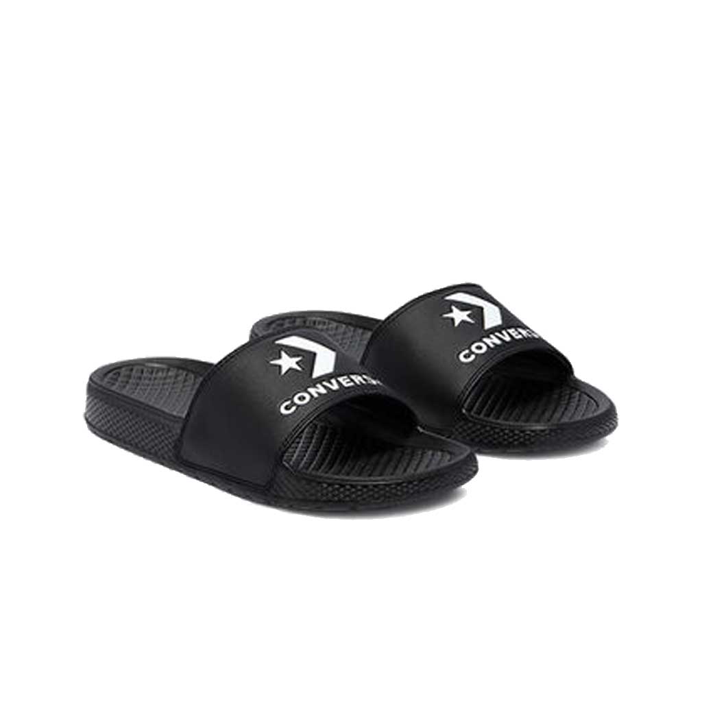 Converse All Star Slide Sandals for Men & Women - Comfortable Black Slip-On Shoes for Casual Wear, Beach, Pool & Lounging