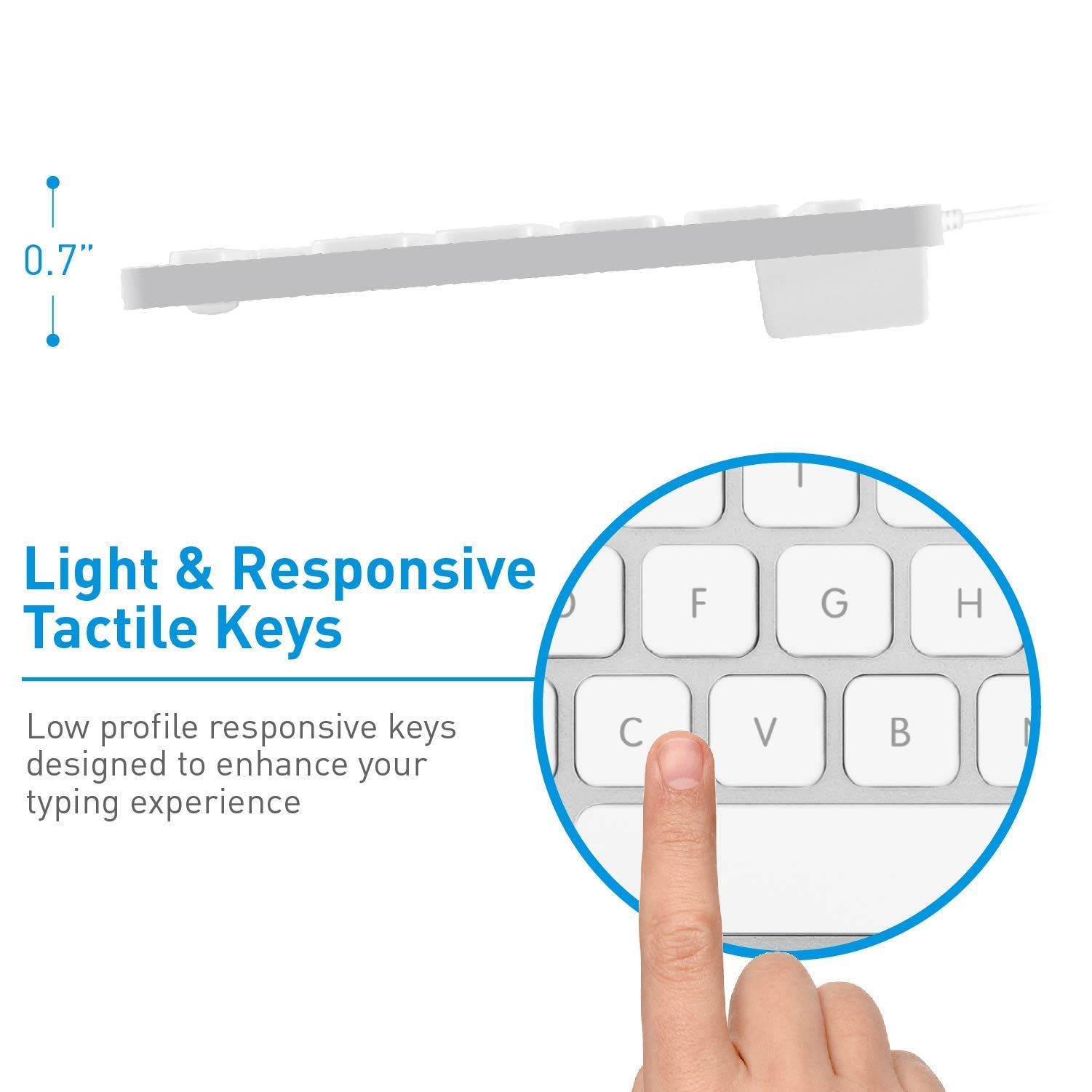 Macally Mini Wired Keyboard and Quiet Wired Mouse Set - Compact USB Computer Keyboard & Silent Click Mouse for Office, Home, Gaming & Productivity Workspace Setup