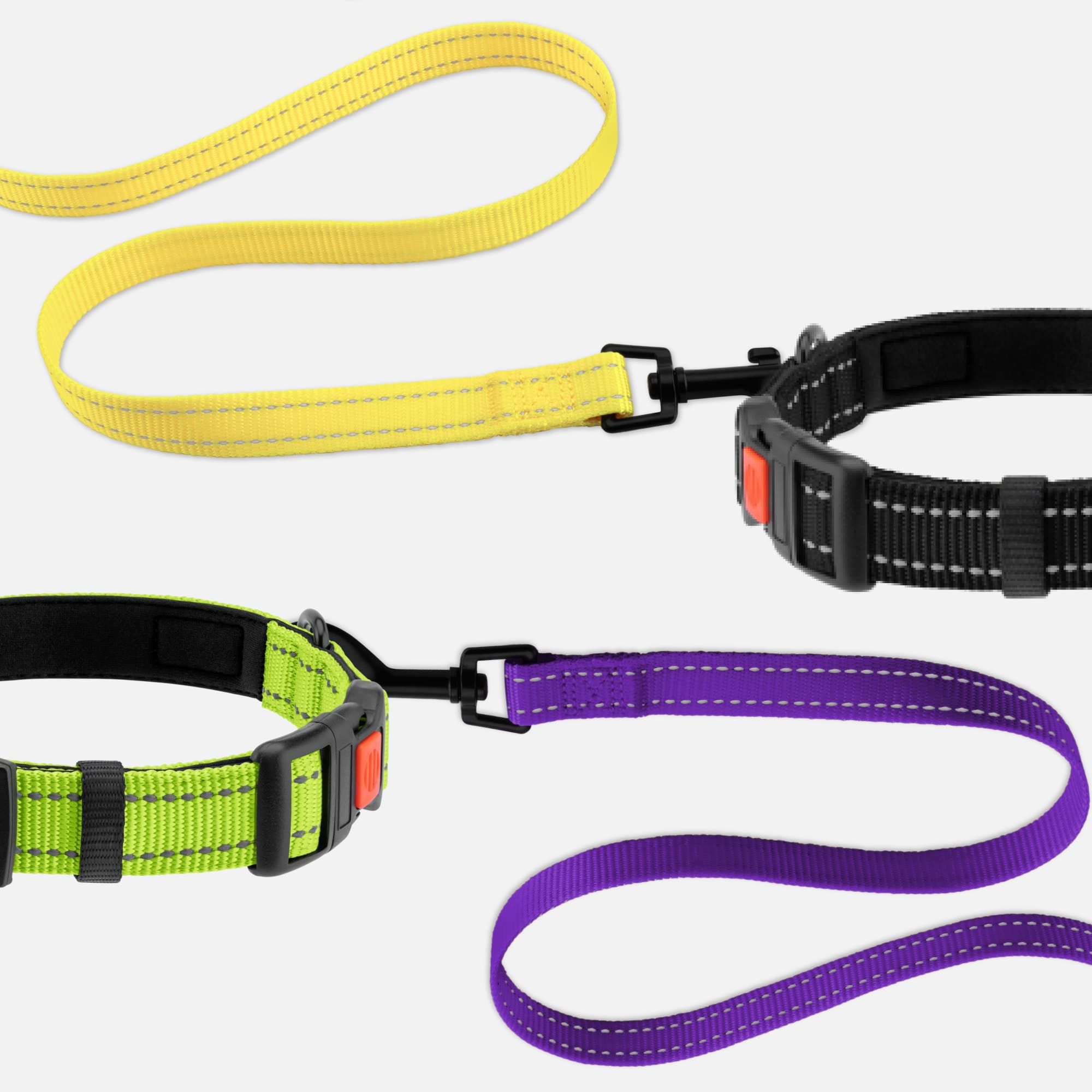 **CollarDirect Heavy Duty Nylon Dog Leash - 5ft Reflective Pet Leash for Small, Medium & Large Dogs - Durable Training & Walking Leash for Outdoor Adventures (Purple, Small) - Perfect for Daily Walks, Jogging & Obedience Training**