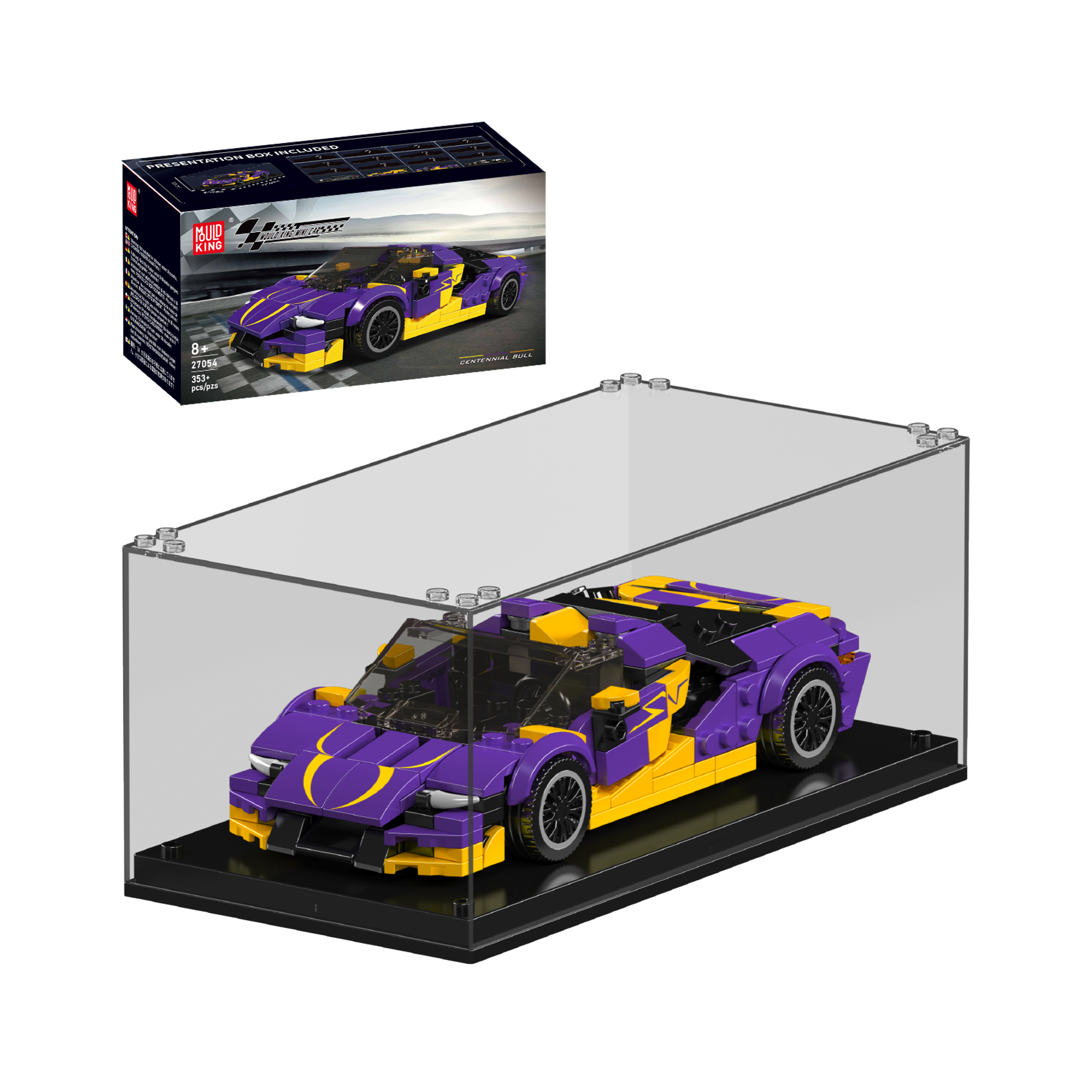 Mould King 27054 Centennial Bull Supercar Building Blocks Set - 344 Pieces STEM Toy for Kids & Adults, Perfect for Creative Play & Car Lovers Collection