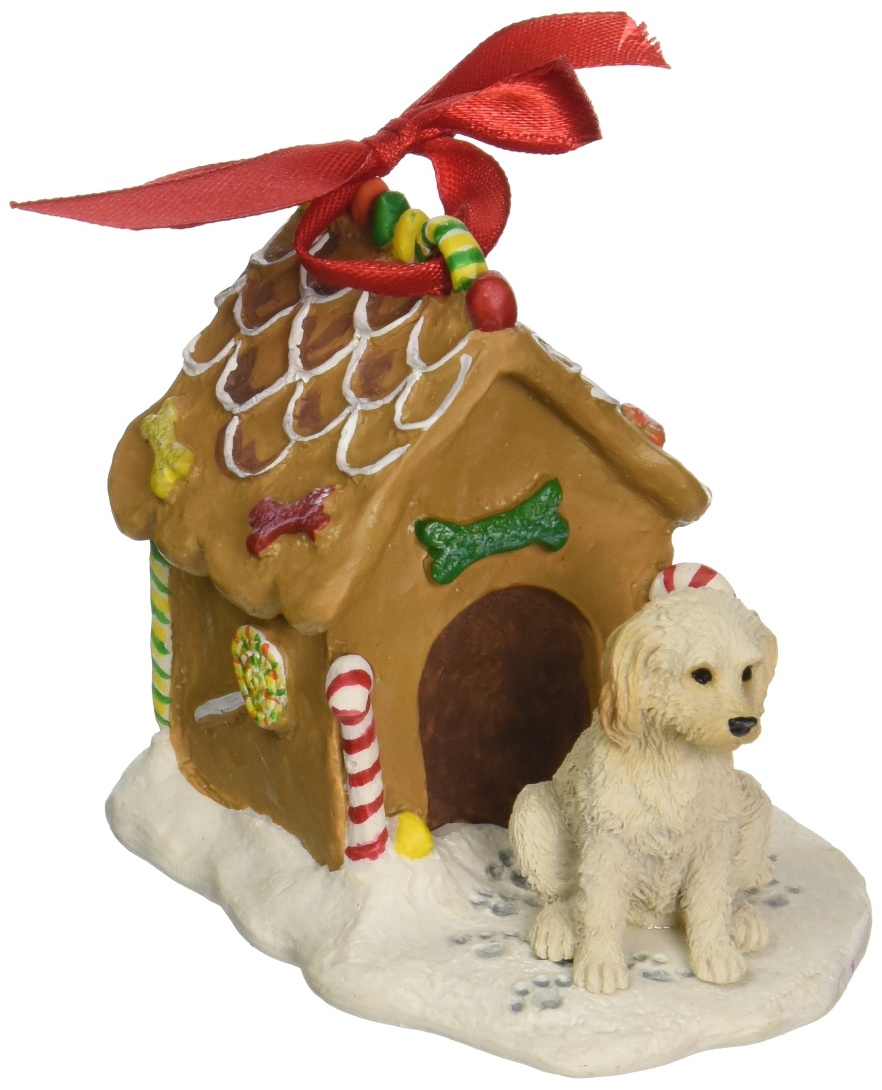 Labradoodle Dog Gingerbread House Ornament - Cream & Blonde Holiday Decor for Pet Lovers - Perfect for Christmas Tree, Gift Exchange & Home Decoration