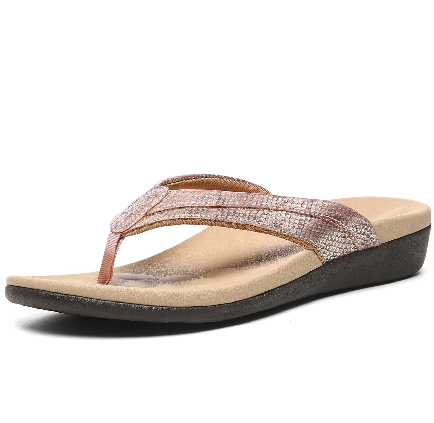 UTENAG Women's Orthotic Flip Flops - Comfortable Thong Sandals with Arch Support for Plantar Fasciitis - Beach, Pool & Casual Walking Shoes for Summer