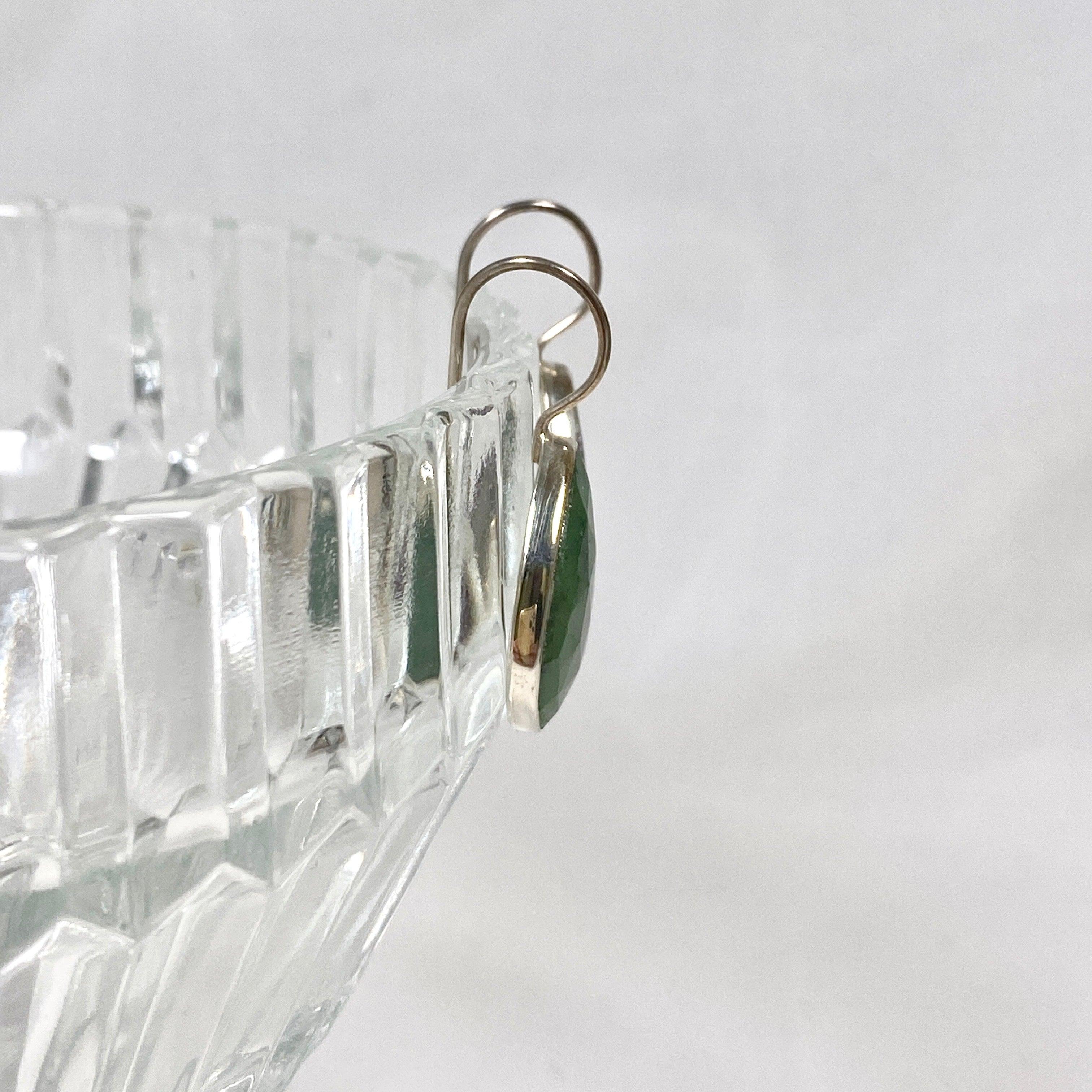 Ruby in Zoisite Faceted Teardrop Earrings with Fixed Hook - Elegant Handmade Jewelry for Women, Perfect for Parties, Weddings & Special Occasions - KEGJ1117