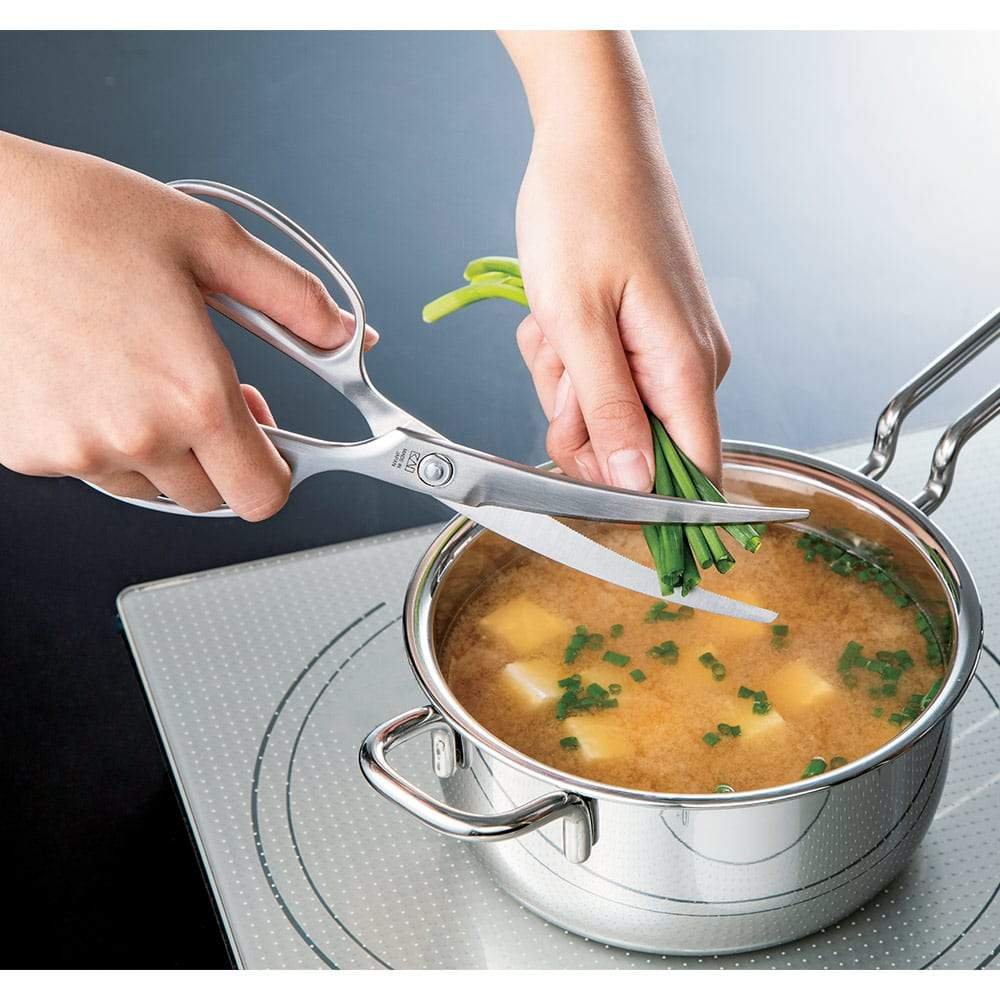 KAI Premium Stainless Steel Kitchen Scissors - Heavy Duty Separable Curving Shears DH3346 for Cutting Meat, Poultry, Herbs & More - Perfect for Cooking, Crafting & Household Use