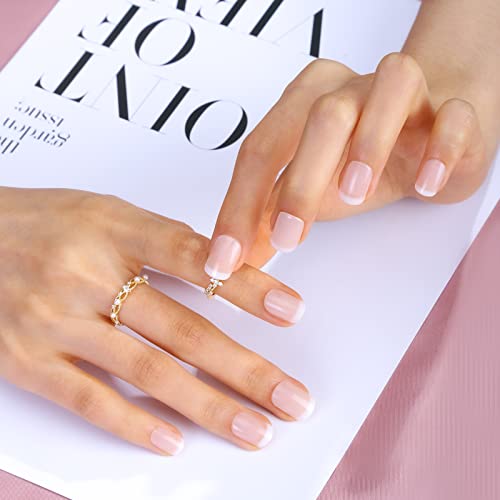 MLEN DIARY Short Press On Nails - 30pcs French Fake Nails Set, Coffin Shape, Opaque & Colorful DIY Nail Art Kit (Milky White) - Reusable, Super Slim & Comfortable for Daily Wear, Parties, Weddings, and Special Occasions