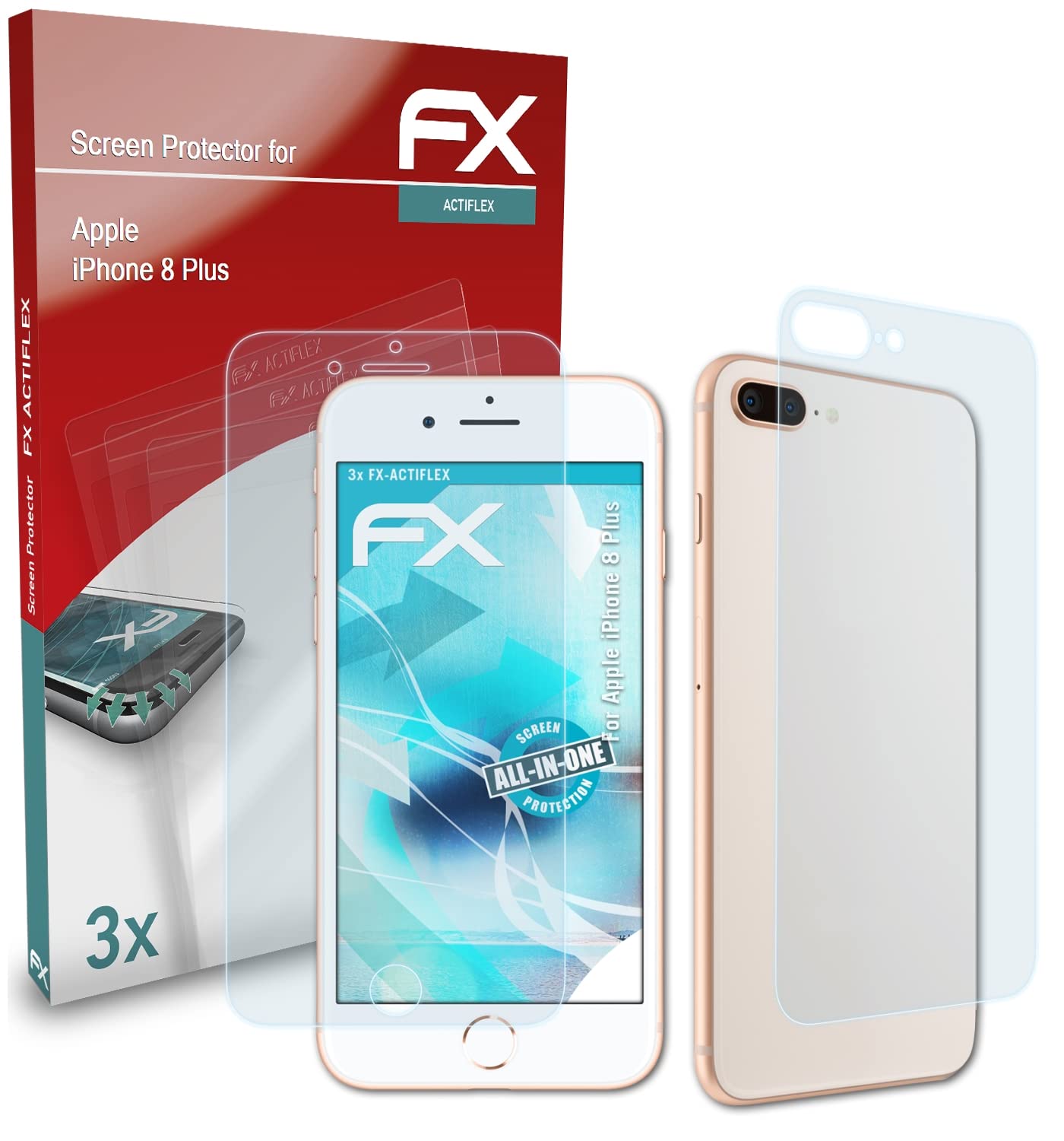 Ultra Clear Flexible Screen Protector for Apple iPhone 8 Plus - 3 Pack HD Anti-Scratch Film - Perfect for Work, Travel & Everyday Protection