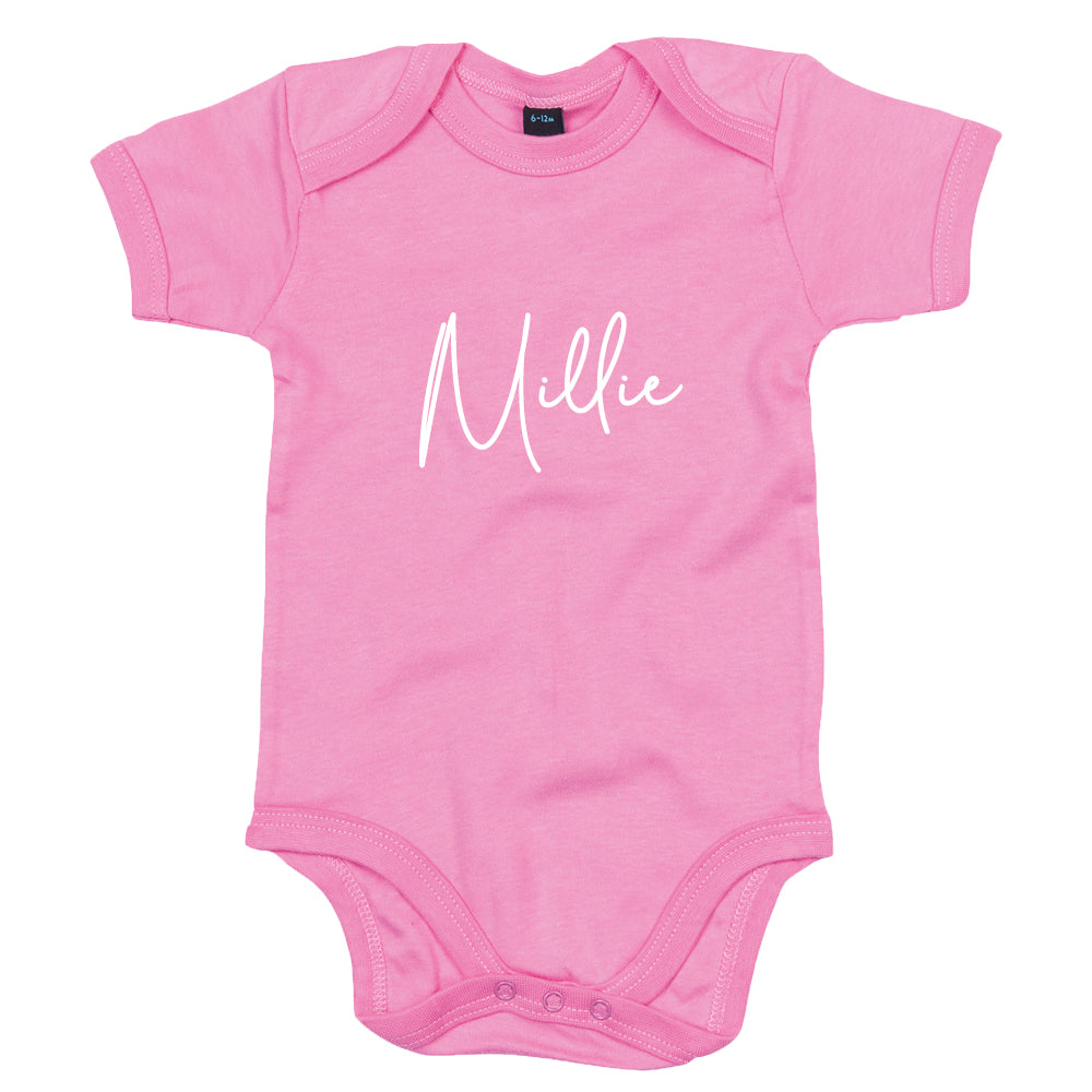 Personalized Baby Vest with Classic Script Name - Customized Infant Bodysuit for Newborns & Toddlers - Perfect for Baby Showers, Photo Shoots & Everyday Wear (MRK X)