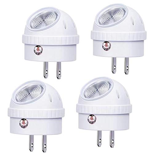 Emotionlite Plug-in Night Lights - Warm White LED Nightlight with 360° Rotation & Dusk to Dawn Sensor - UL Listed (4 Pack) - Perfect for Bedroom, Hallway, Bathroom, Kitchen, Stairways & Corridor - Ideal for Kids and Adults Safety Lighting