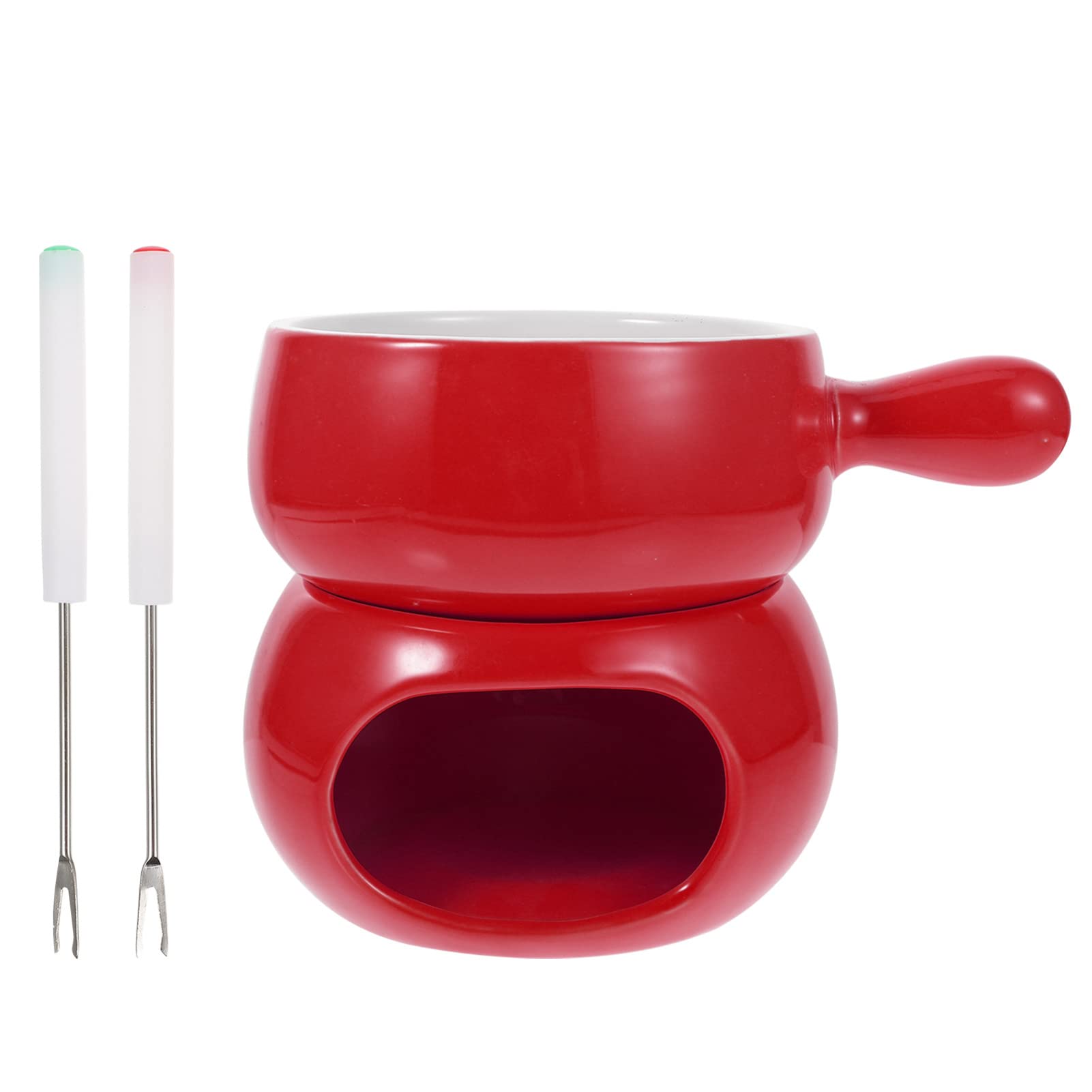 Premium Ceramic Cheese Melting Pot Set - Fondue, Chocolate & Butter Warmer for Stovetop & Tabletop - Perfect for Parties, Romantic Dinners & Family Gatherings