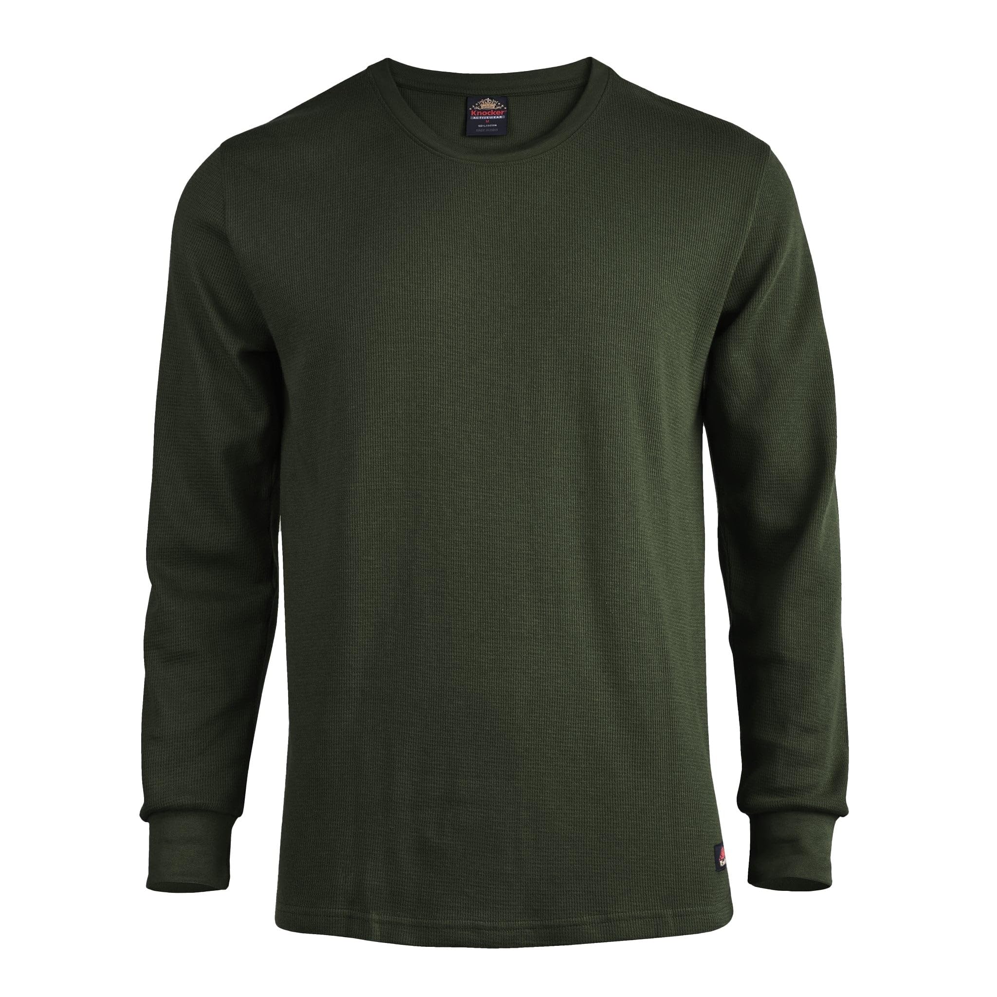 Men's Mid-Weight Waffle Thermal Shirt - Long Sleeve Knit Henley for Cold Weather - Perfect for Camping, Hiking & Outdoor Activities