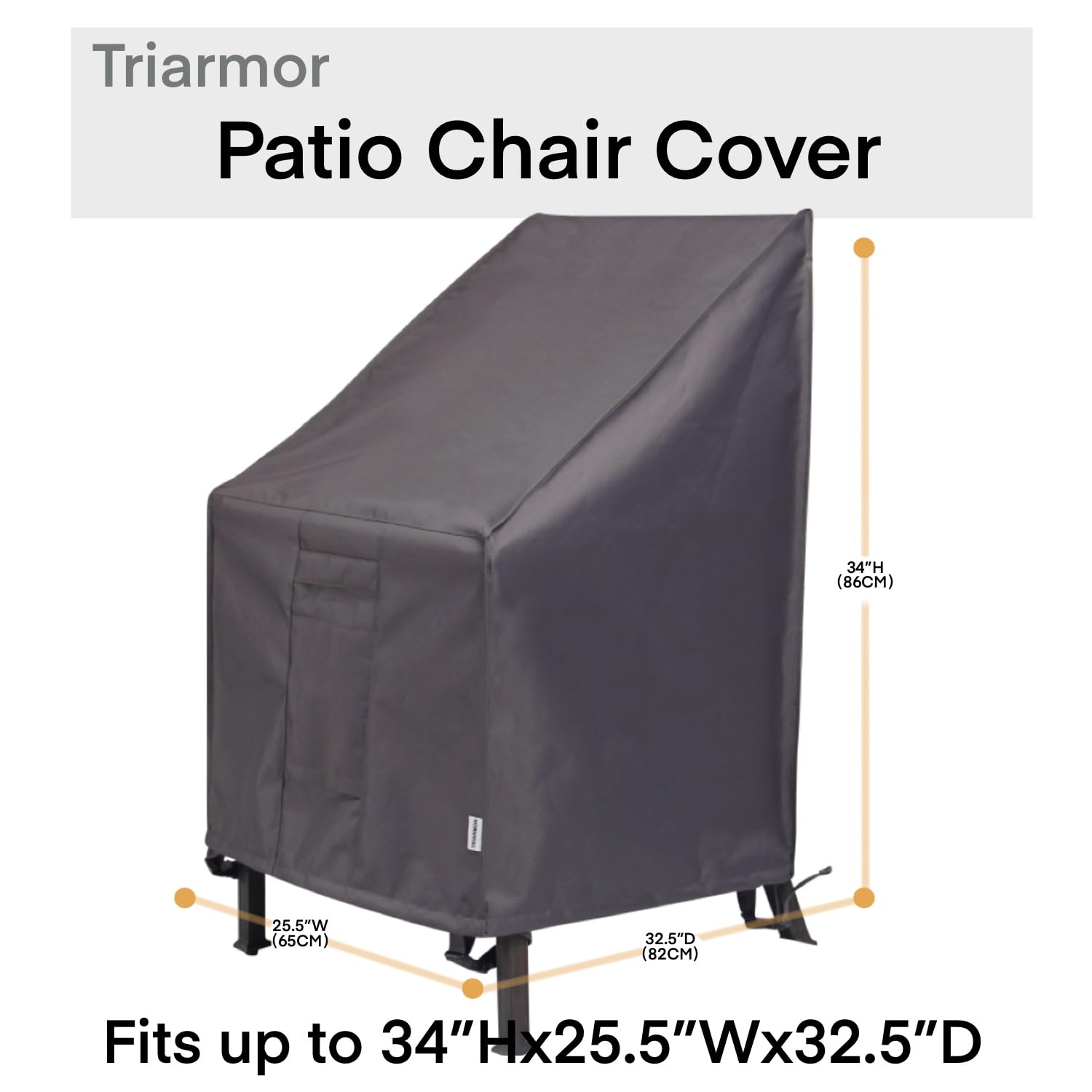 Waterproof High Back Patio Chair Covers Set of 2 - Heavy Duty Outdoor Furniture Protection for All Weather (Ideal for Garden, Deck, Poolside & Patio Use)