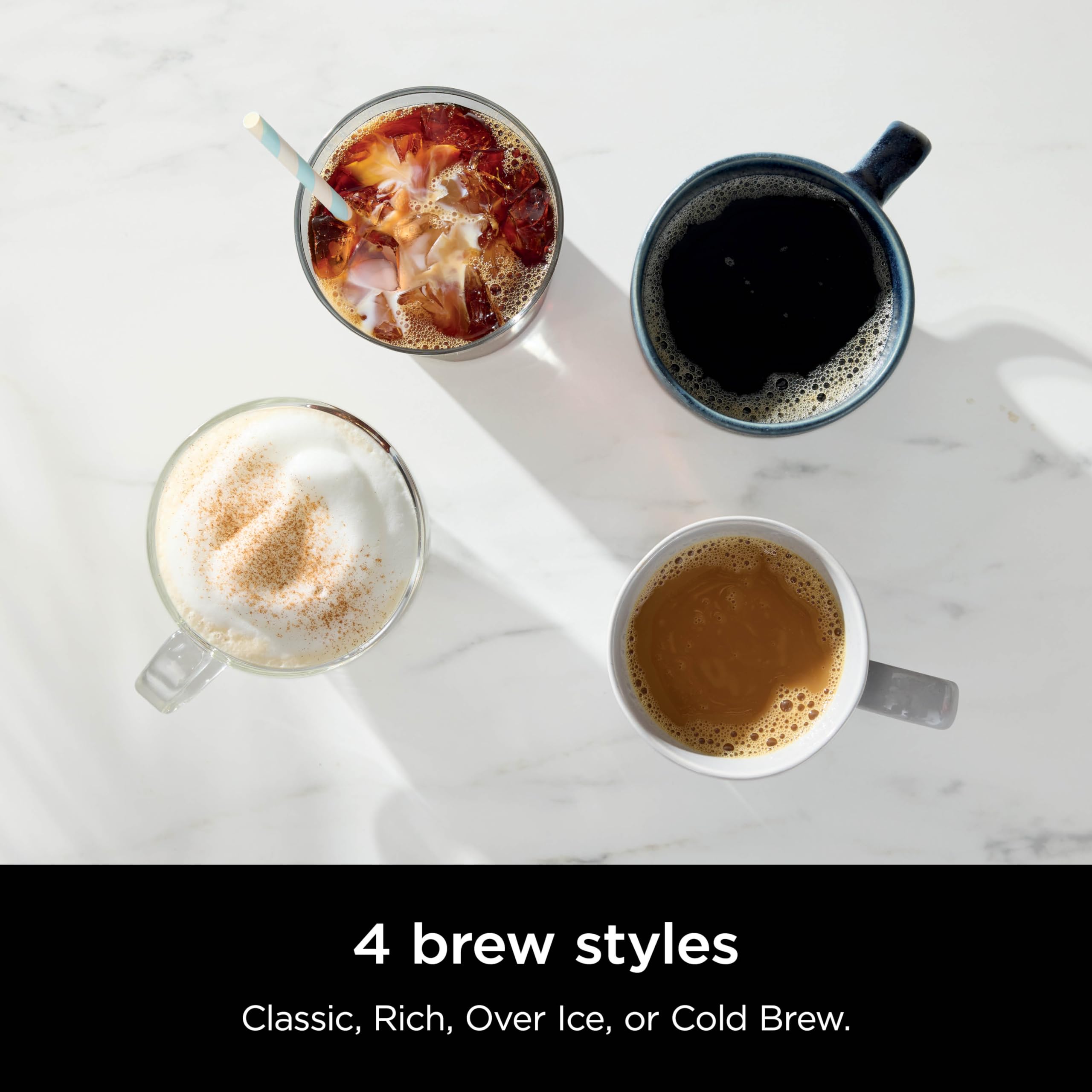 Ninja® CM360C Hot & Iced Coffee Maker - 10 Cup Glass Carafe with Rapid Cold Brew Technology | Single Serve & Drip Coffee Machine (Canadian Version) | Perfect for Home, Office & Small Businesses