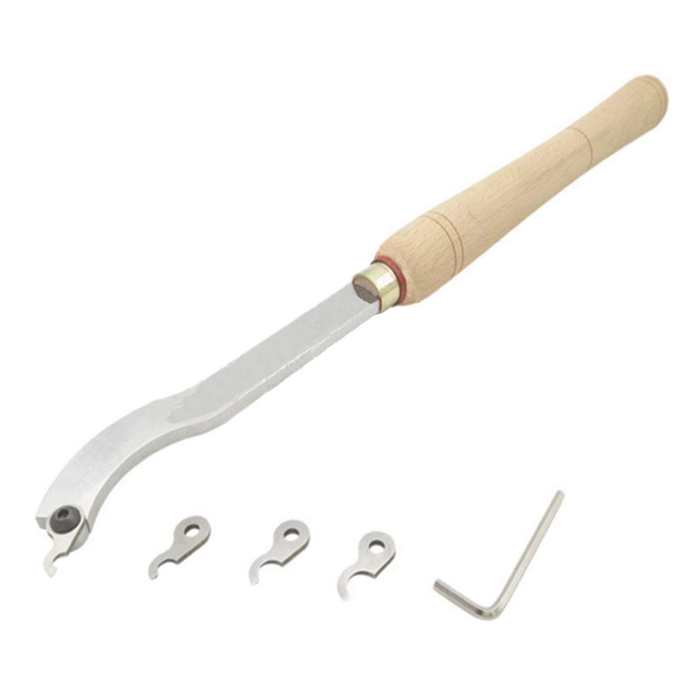 High Speed Steel Lathe Tool Set - 4-Piece Wood Turning Parting Tools with Ring Wooden Handle for Woodworking & Carpentry - Perfect for DIY Projects, Furniture Making, and Woodturning Hobbies