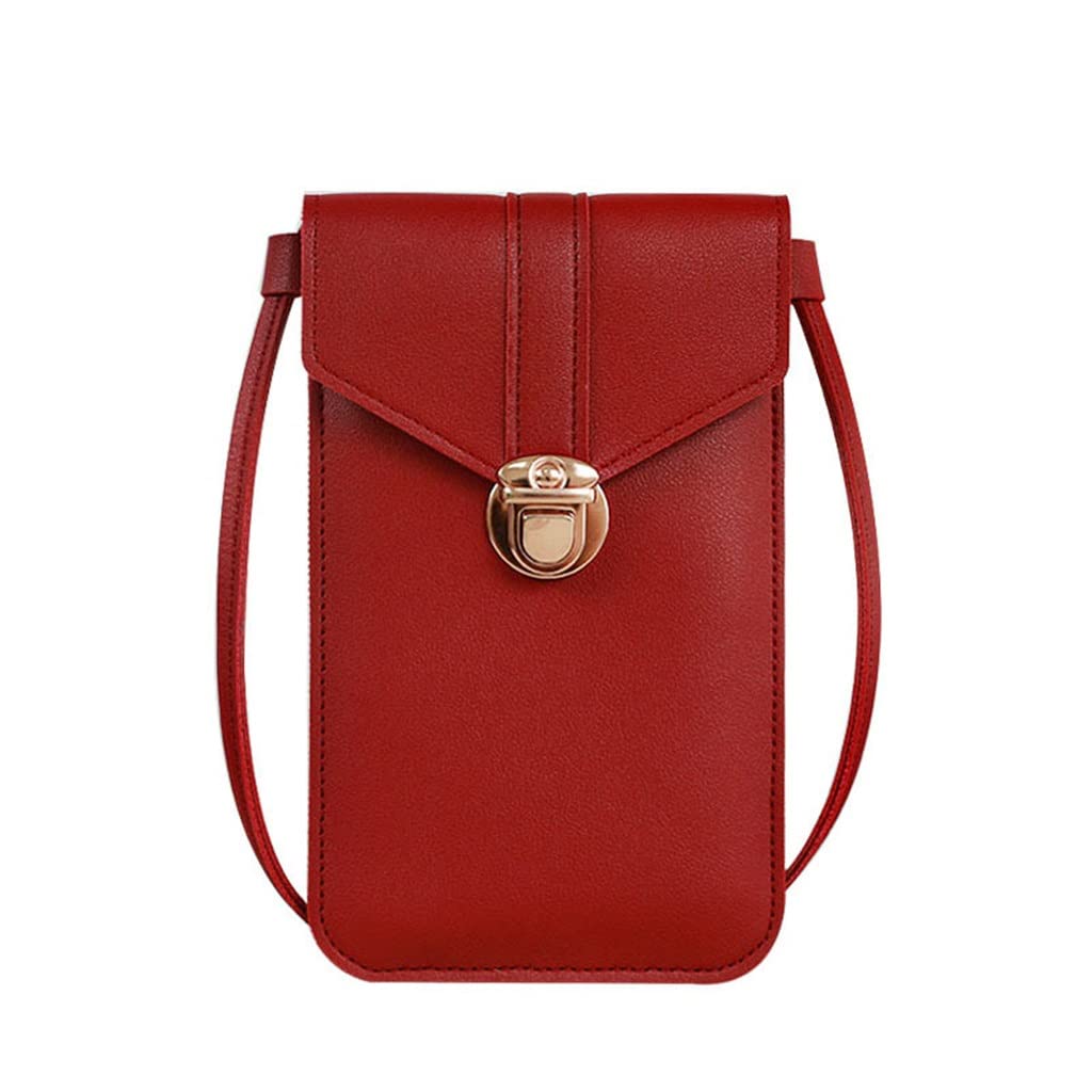 Women's One-Shoulder Messenger Bag - PU Leather Crossbody Phone Wallet with Touch Screen - Retro Student Small Purse with Buckle Closure (Color: Emerald, Size: 1 Piece) - Perfect for Daily Commute, School & Travel Accessories