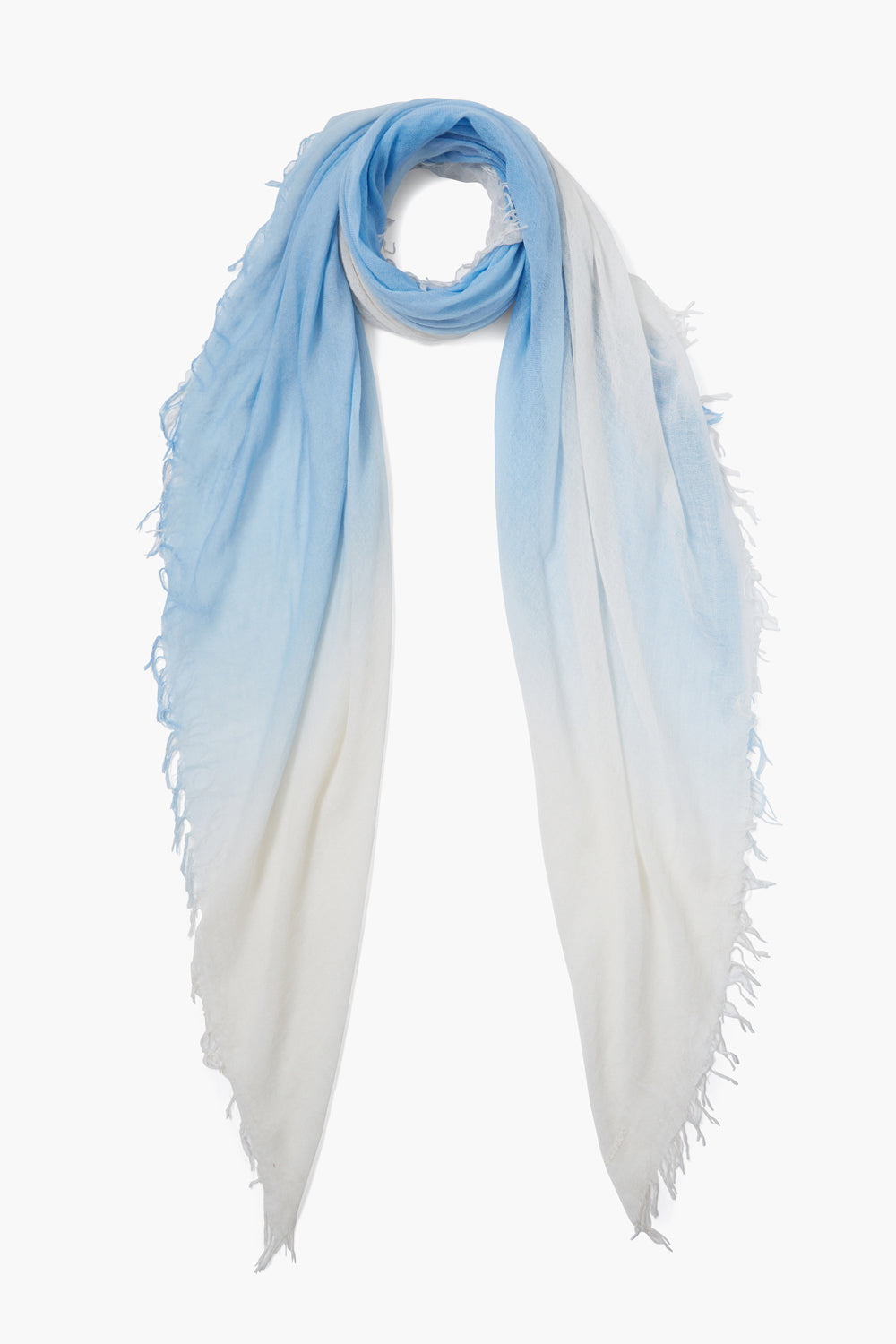 Luxury Cashmere Silk Scarf for Women - Soft Baby Blue Dip Dyed Fashion Accessory - Perfect for Winter Warmth, Office Wear & Gift Giving
