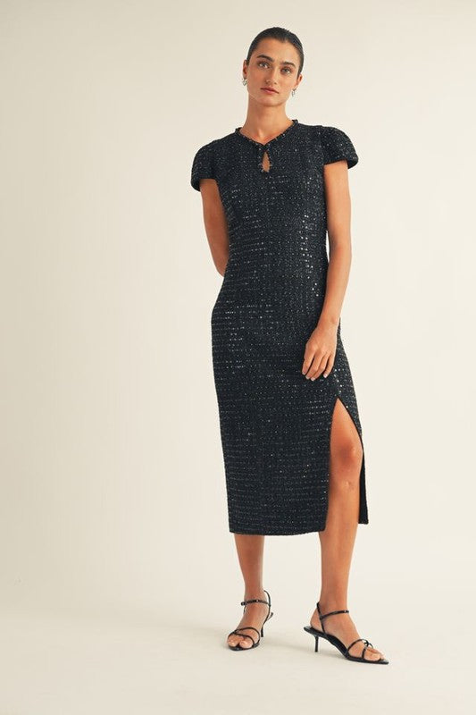Elegant Ines Tweed Dress for Women - Classic Vintage Style Party & Office Wear - Perfect for Cocktail Events, Weddings, and Business Meetings