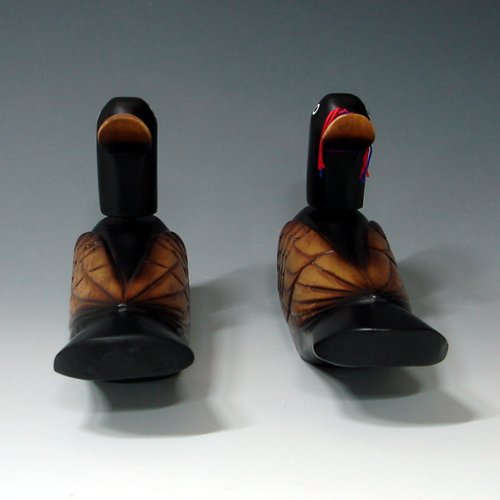 Korean Traditional Carved Wedding Wooden Geese Duck Figurine - Handcrafted Home Decor, Bird Decoration, Miniature Decoy Pair Gift for Couples, Wedding Anniversary, Housewarming & Asian Home Decor