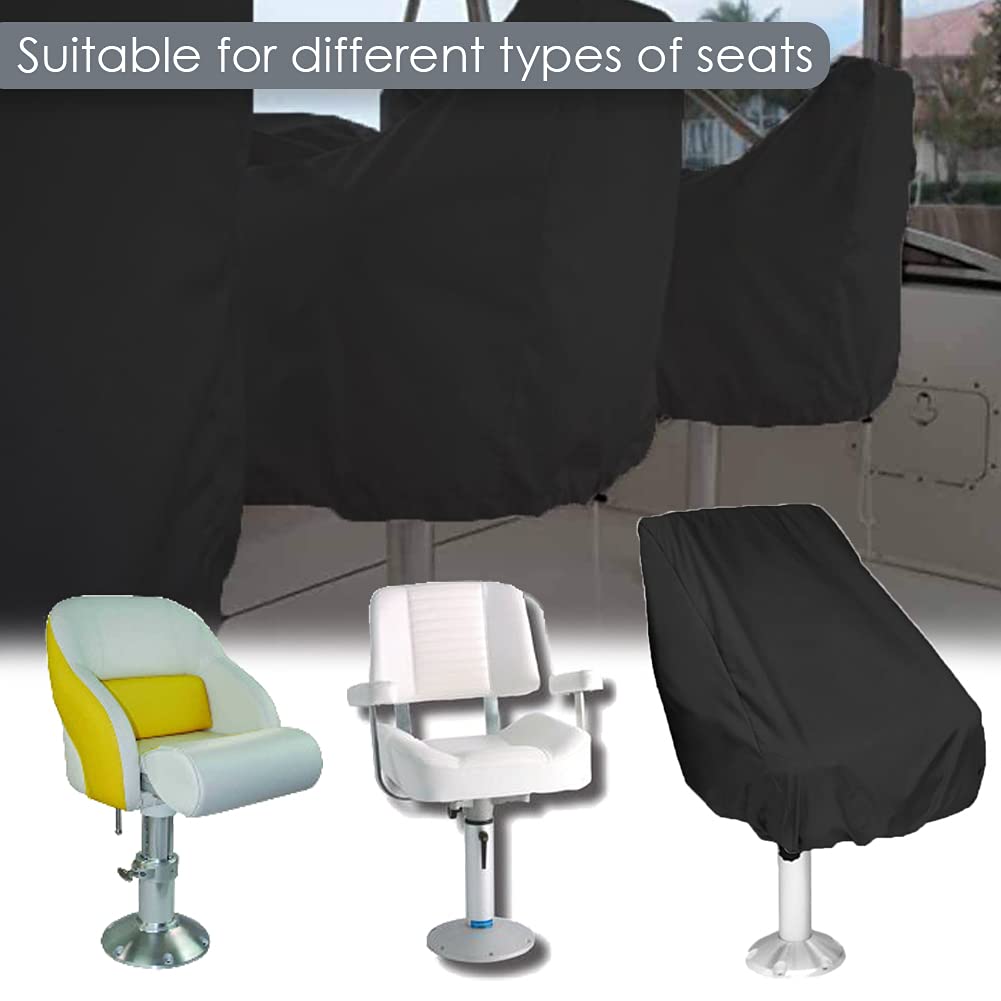 **Waterproof Boat Seat Cover - Heavy Duty 420D Marine-Grade Fabric - Outdoor Captain's Chair & Bench Seat Protector (Black, 1 Pack) | Ideal for Boating, Fishing & Outdoor Adventures**
